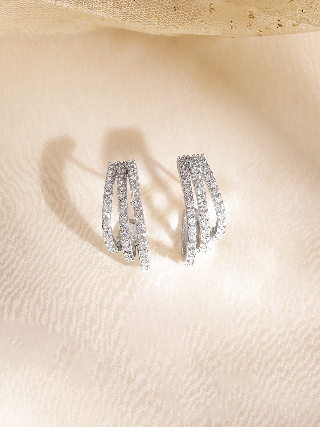 Captivating American Diamond Zirconia Hoops