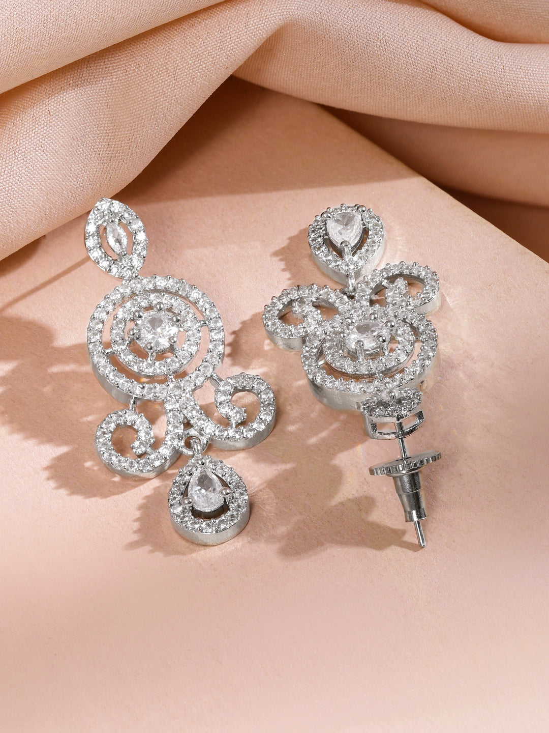 American Diamond Zirconia Double-Layered Necklace Set