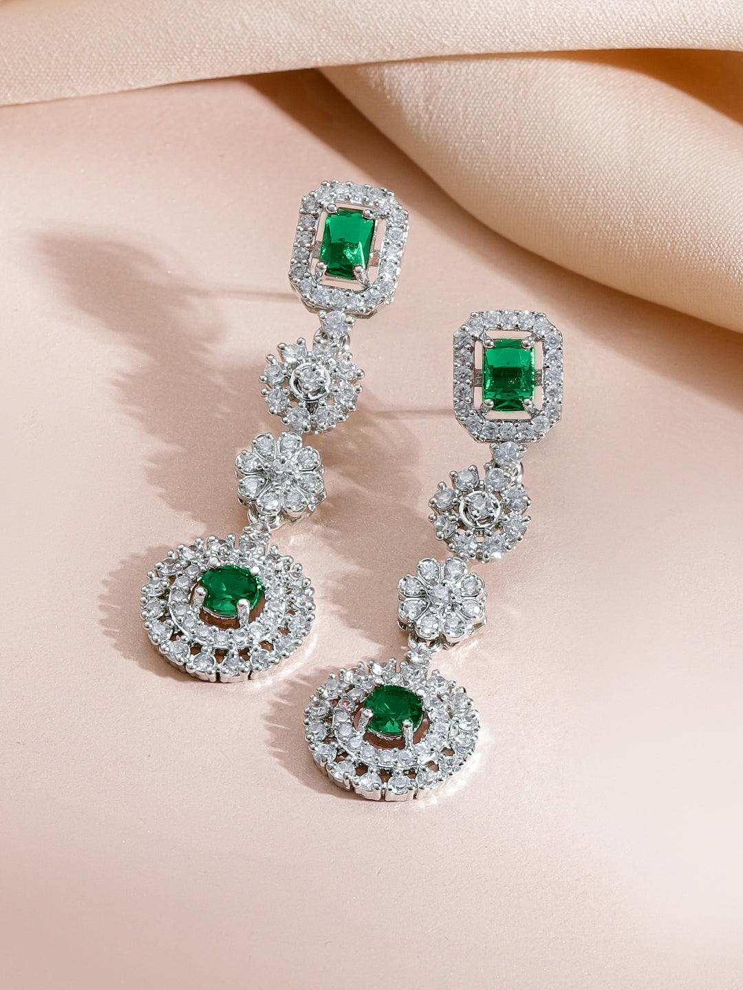 Green Crystal Statement Necklace Set