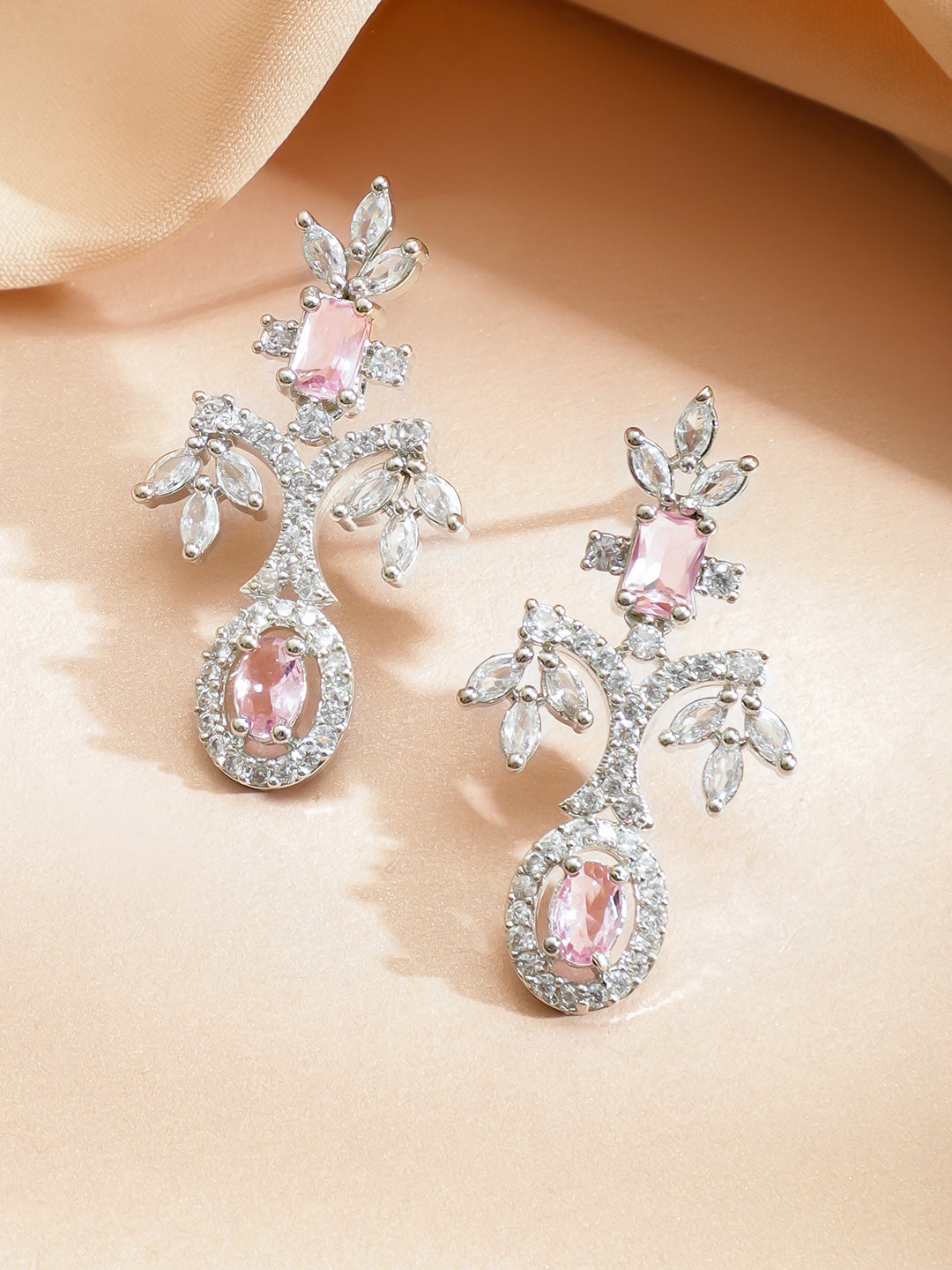 Pink Radiance American Diamond Zirconia Necklace Set
