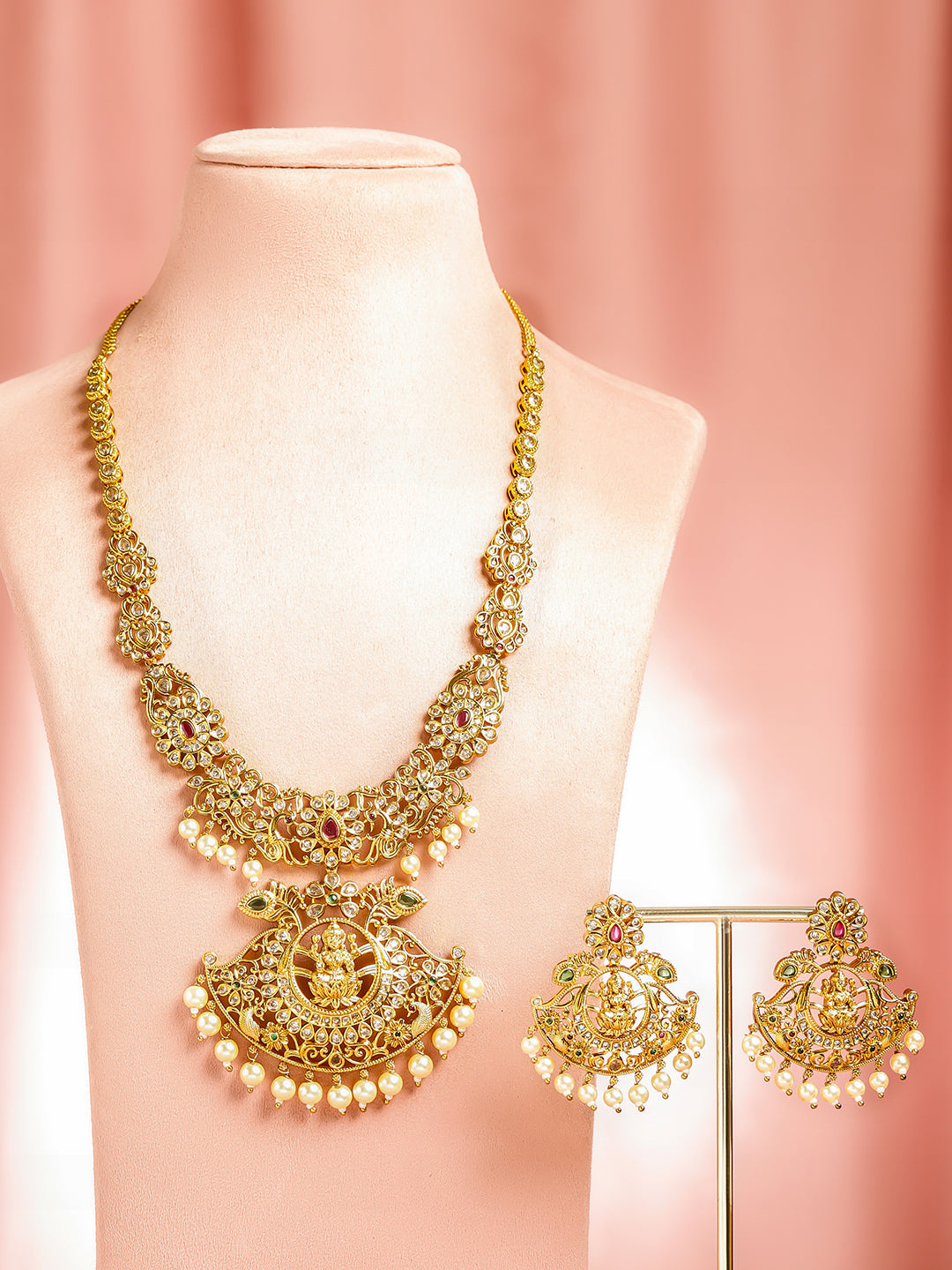 Lakshmi Glow Temple Necklace Set