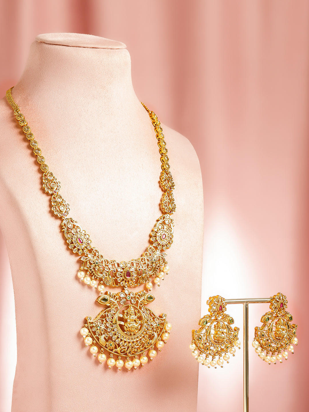 Lakshmi Glow Temple Necklace Set