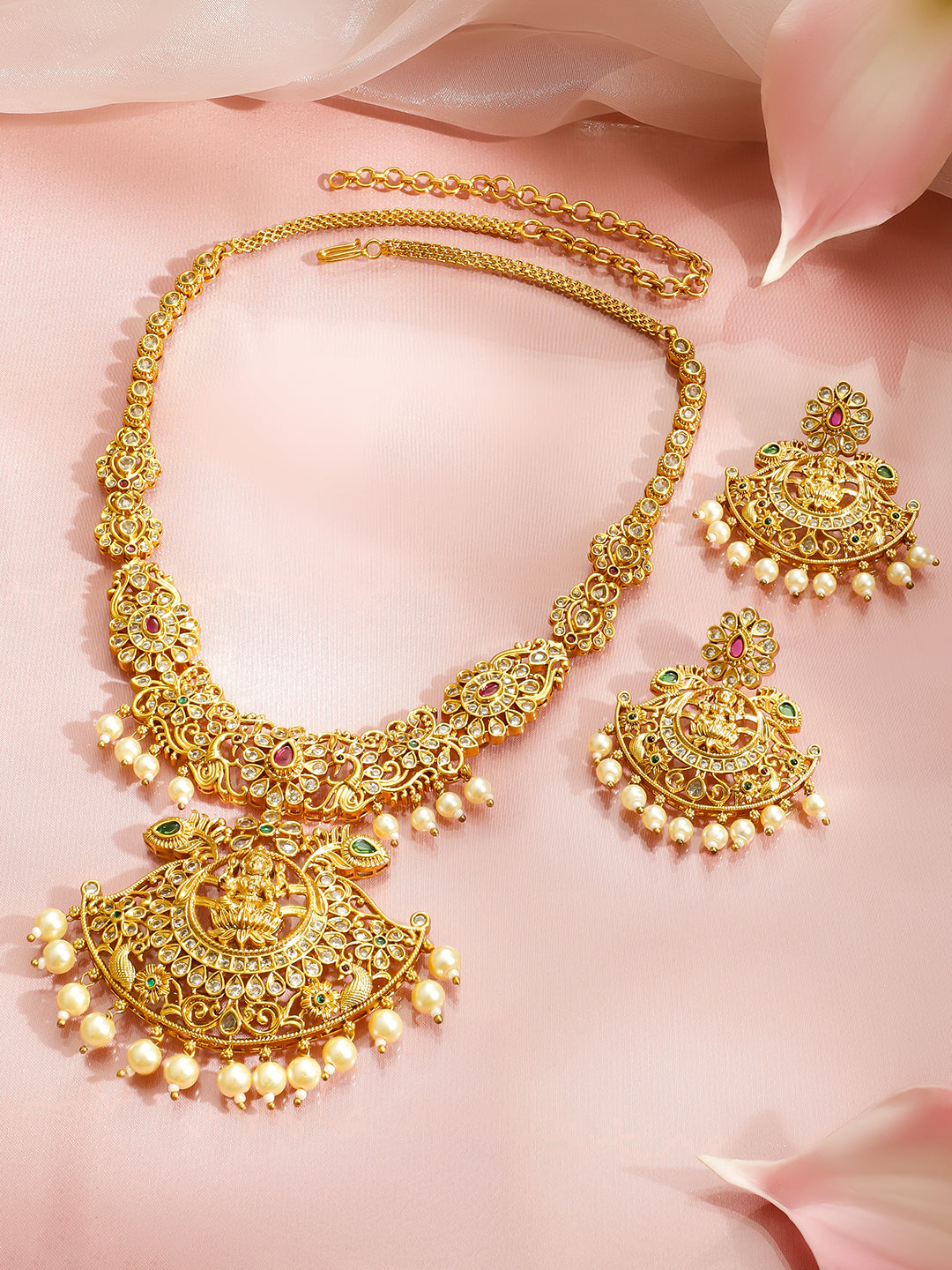 Lakshmi Glow Temple Necklace Set