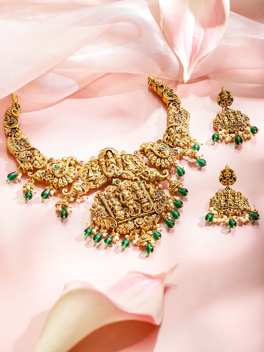 Divine Blessings Green Necklace Set