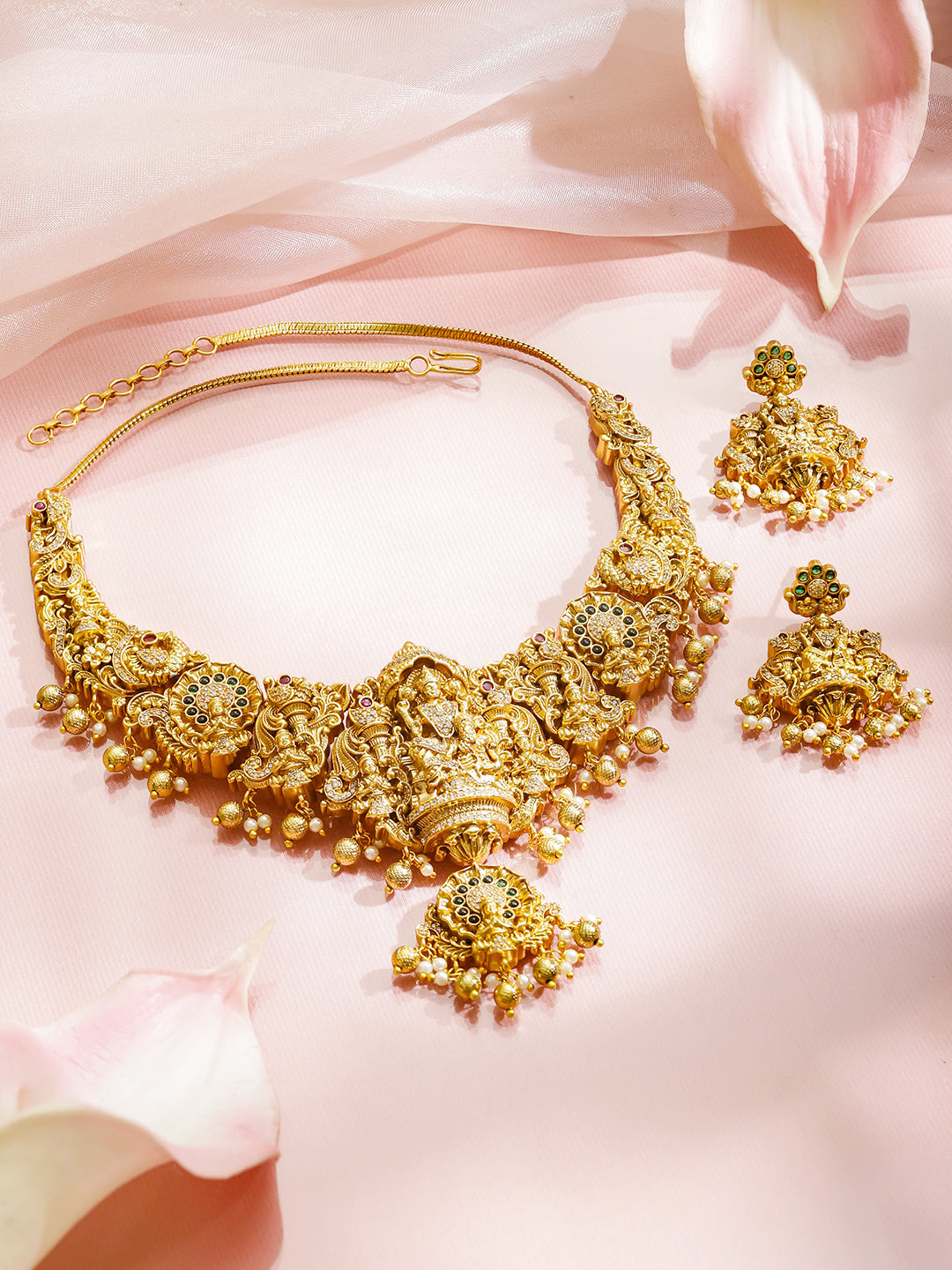 Royal Lakshmi Motif Necklace Set