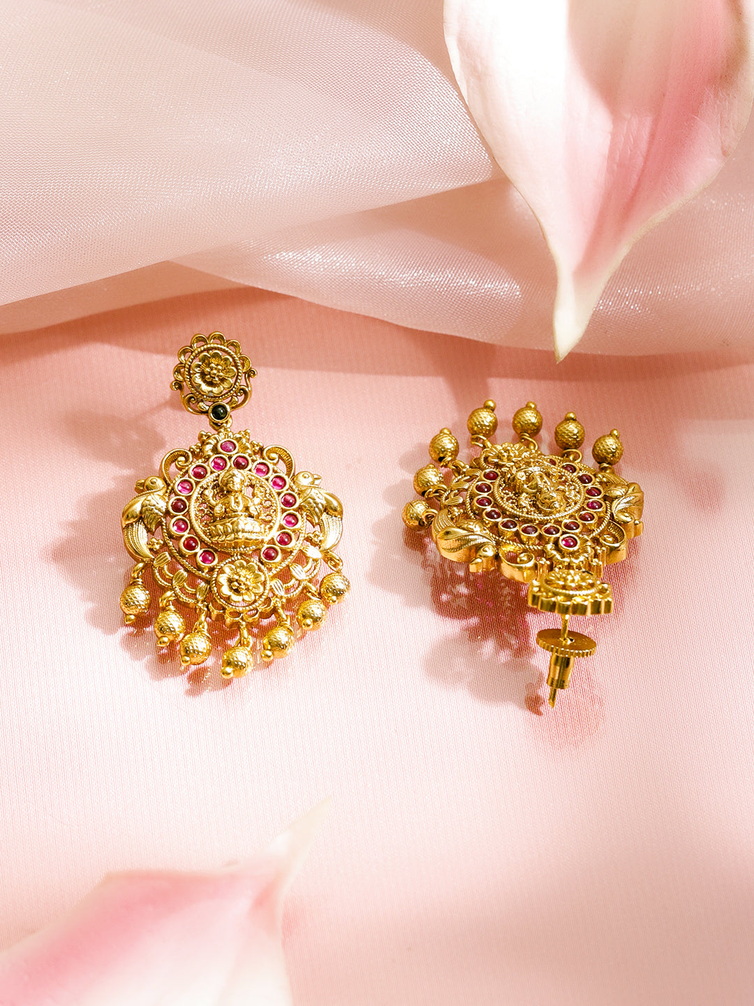 Pink & Green Blessings Lakshmi Necklace Set