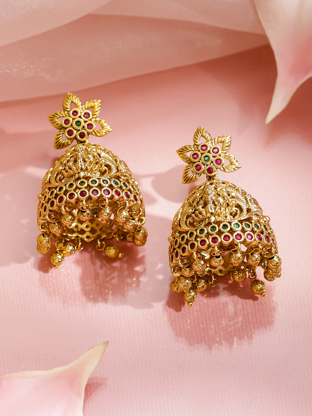 Pink-Green Lakshmi Choker Set
