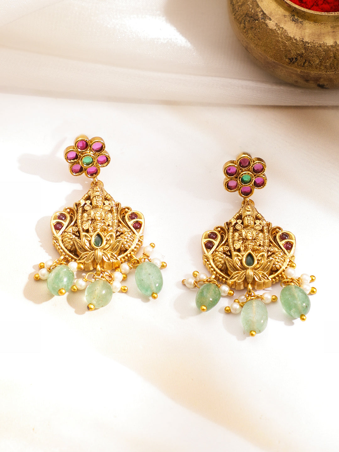 Sacre Idols Green & Pink Necklace Set