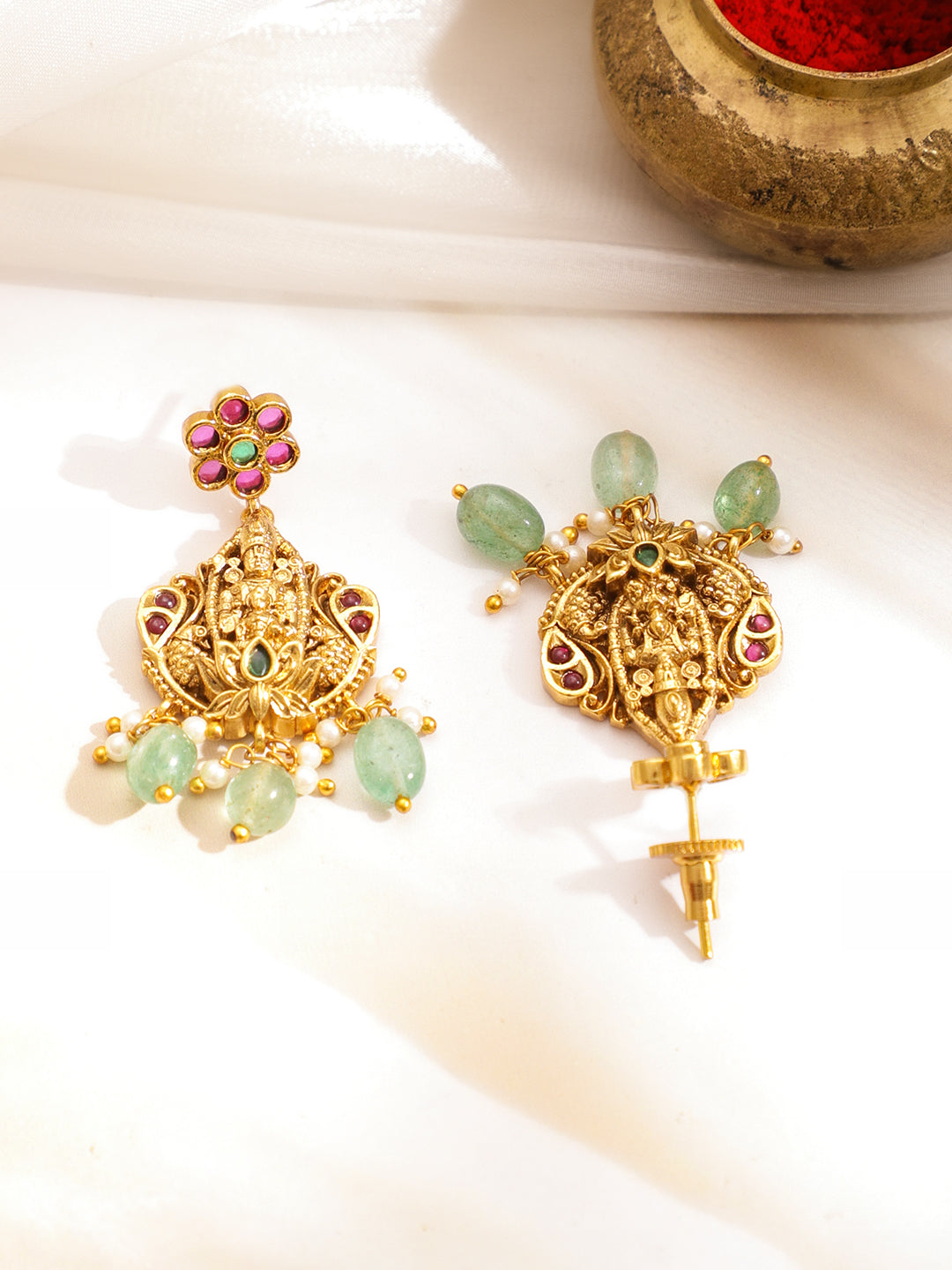 Sacre Idols Green & Pink Necklace Set