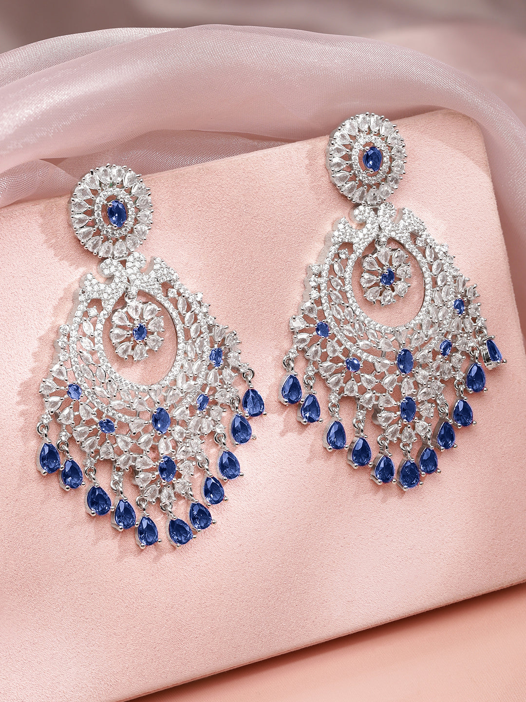 Royal Blue Sapphire Starlight Chandelier Earrings