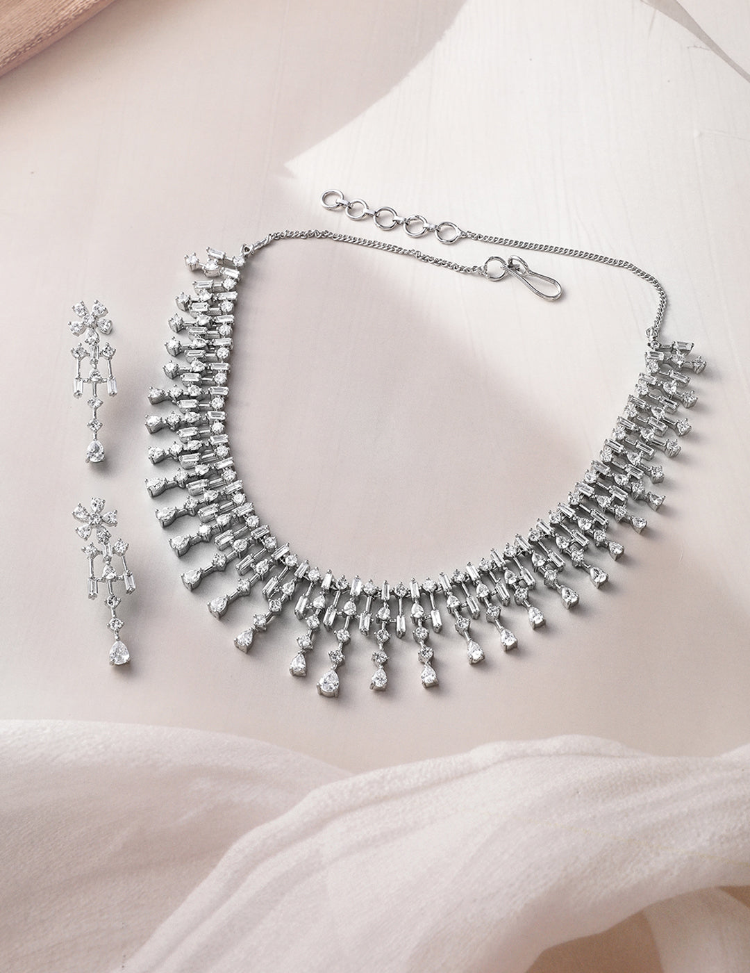 American Diamond Zirconia Necklace Set