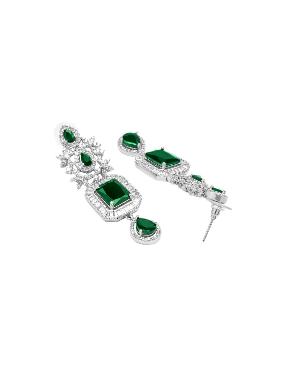 Green American Diamond Zirconia Studded Necklace Set