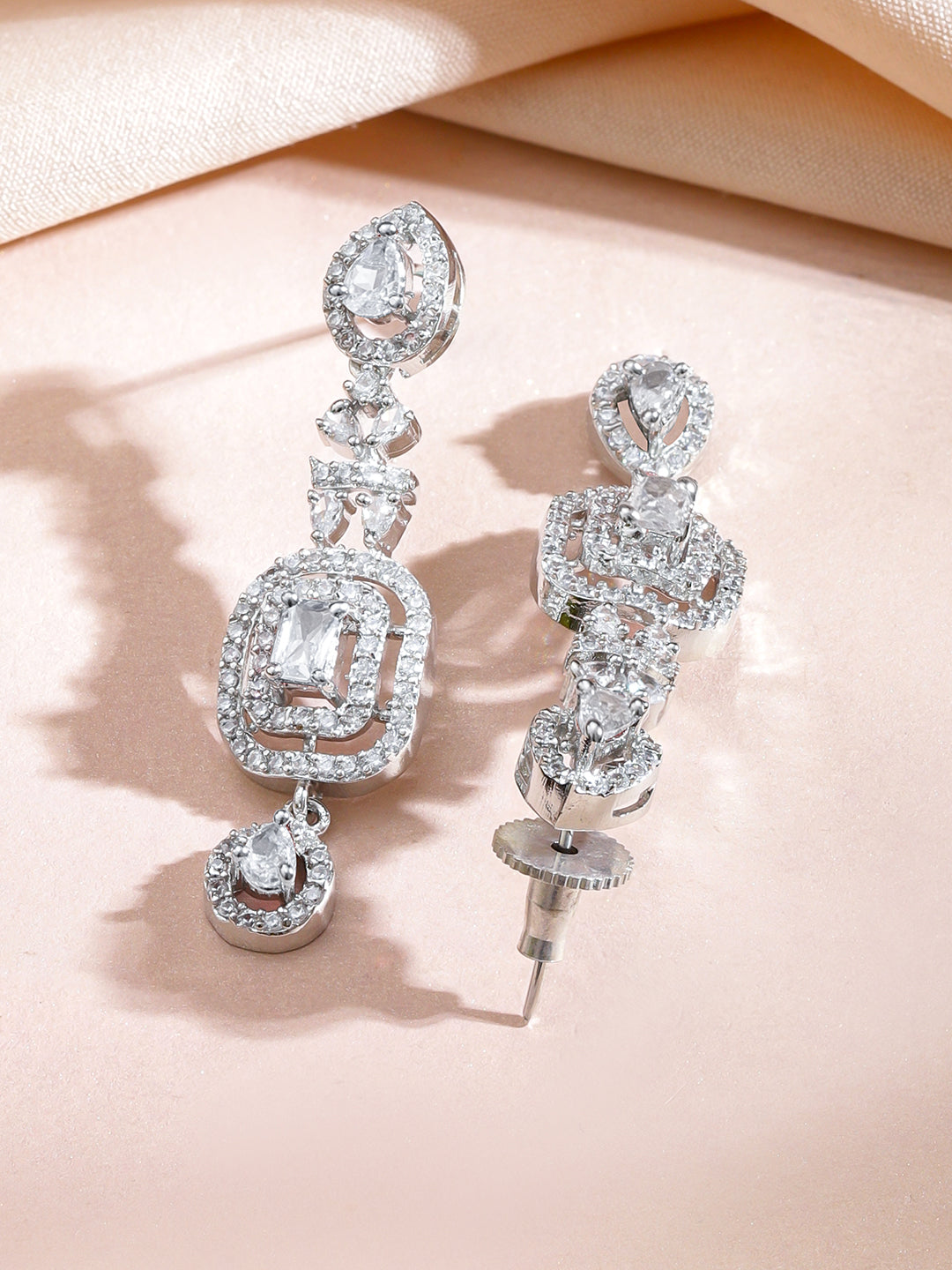 White American Diamond Zirconia Studded Necklace Set