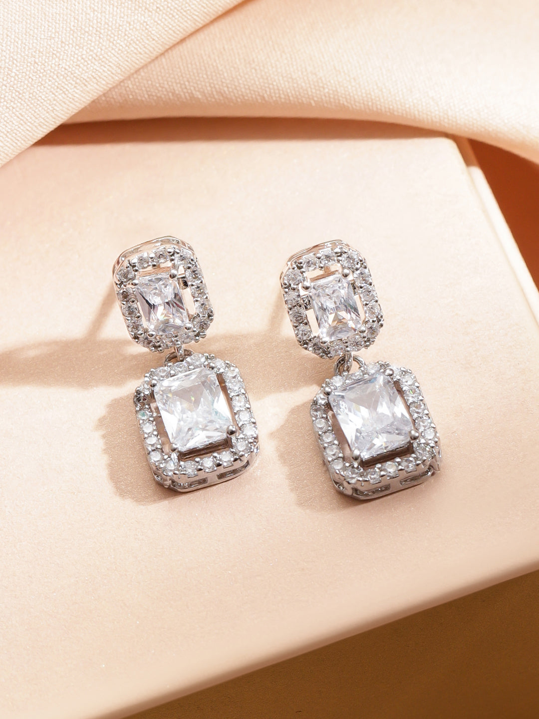 Forever Shine White American Diamond Zirconia Necklace Set