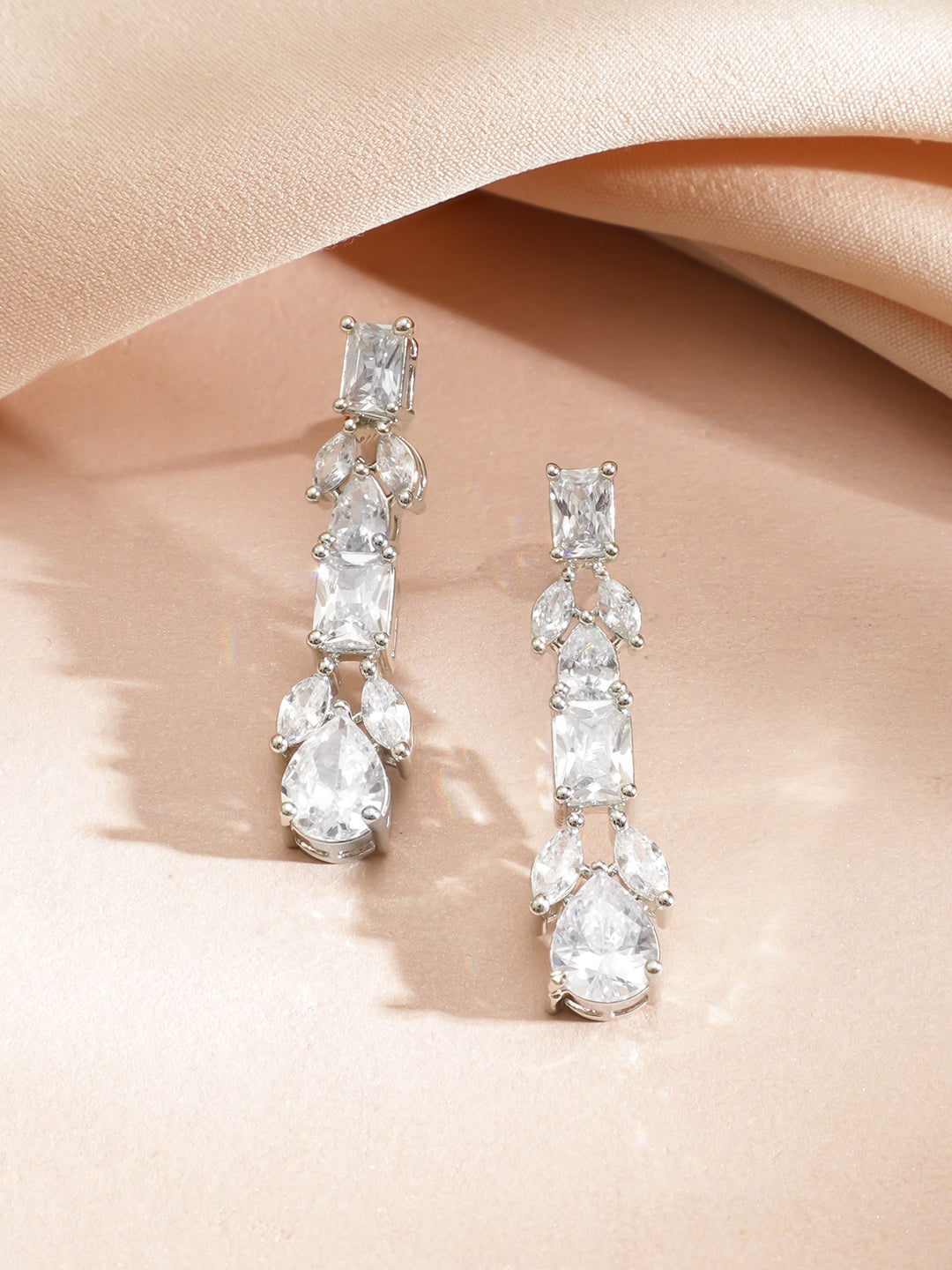 Eternal Shine All-White American Diamond Crystal Necklace Set
