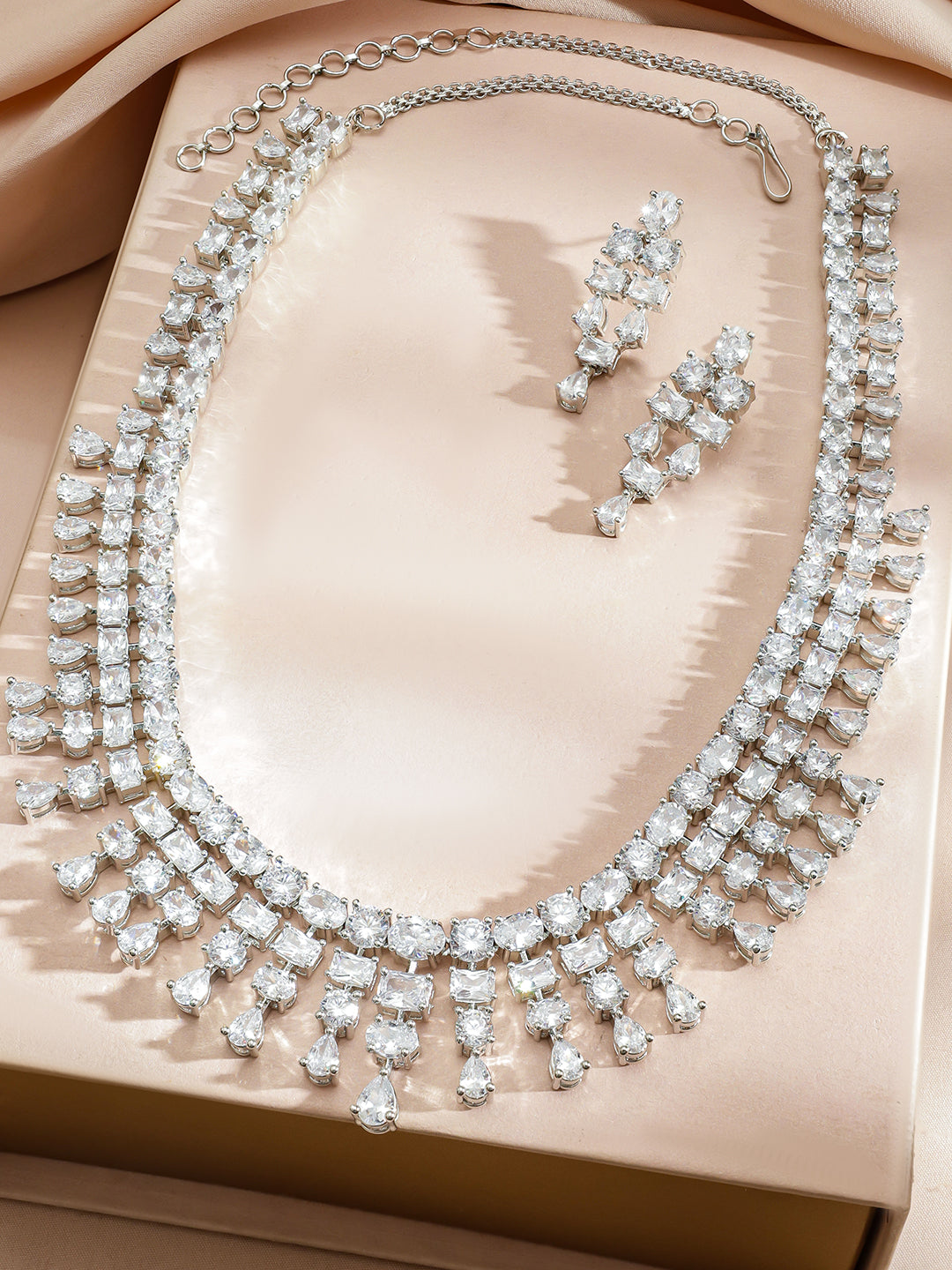 Timeless White American Diamond Crystal Necklace