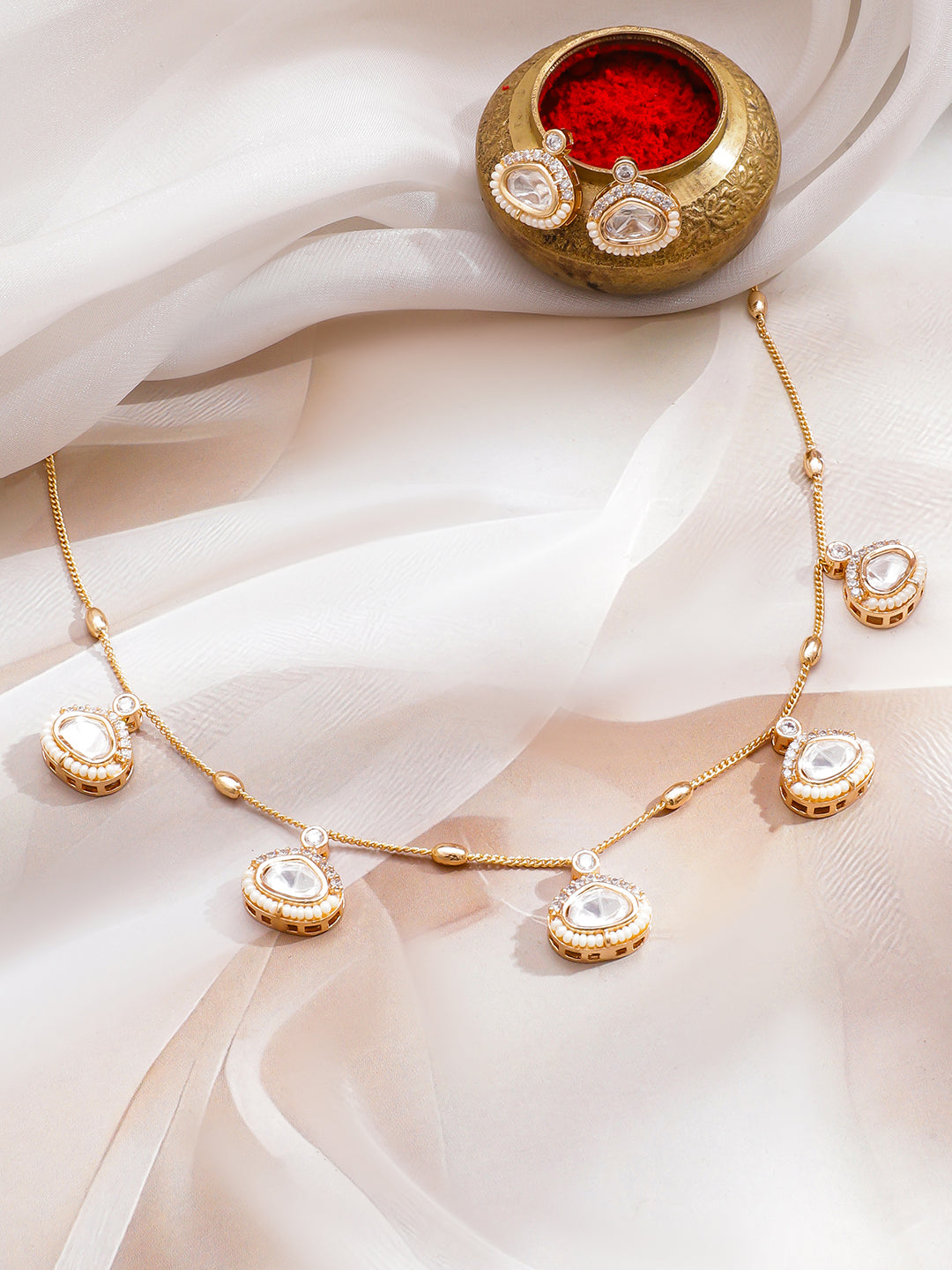 Dewdrops Kundan Necklace Set