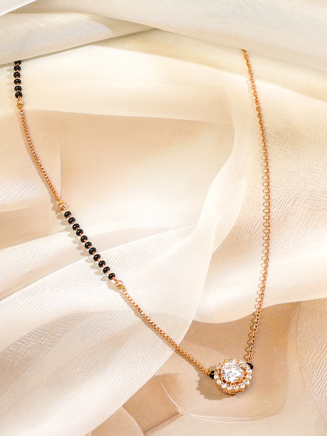 American Diamond Zirconia Gold Mangalsutra