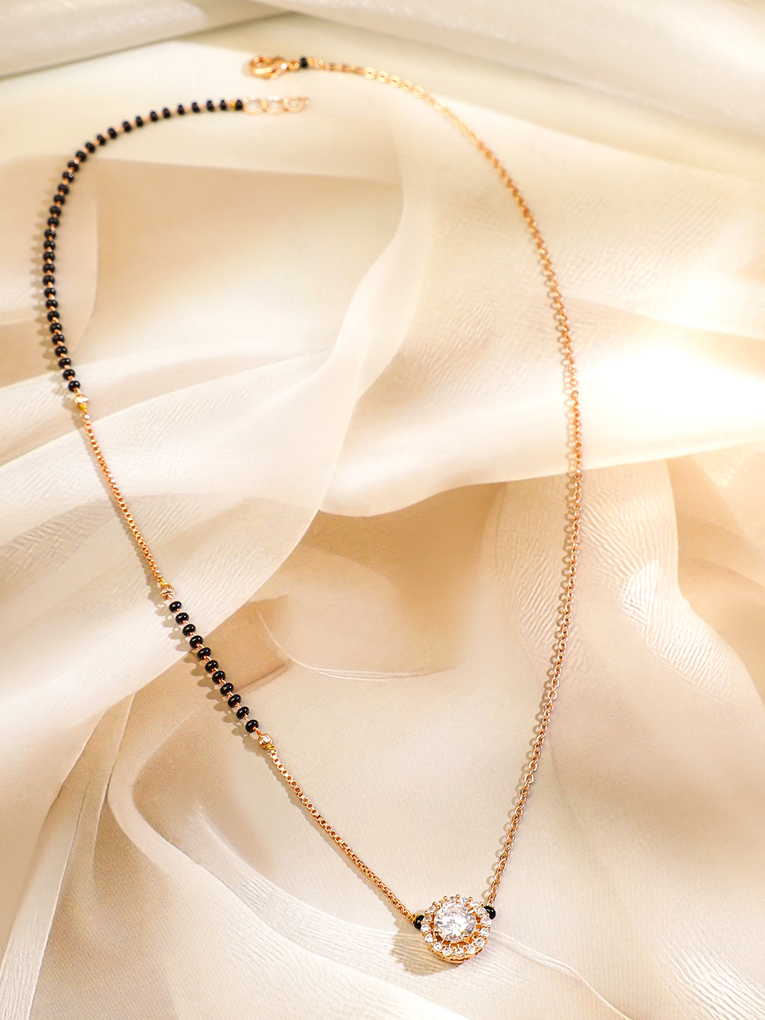 American Diamond Zirconia Gold Mangalsutra