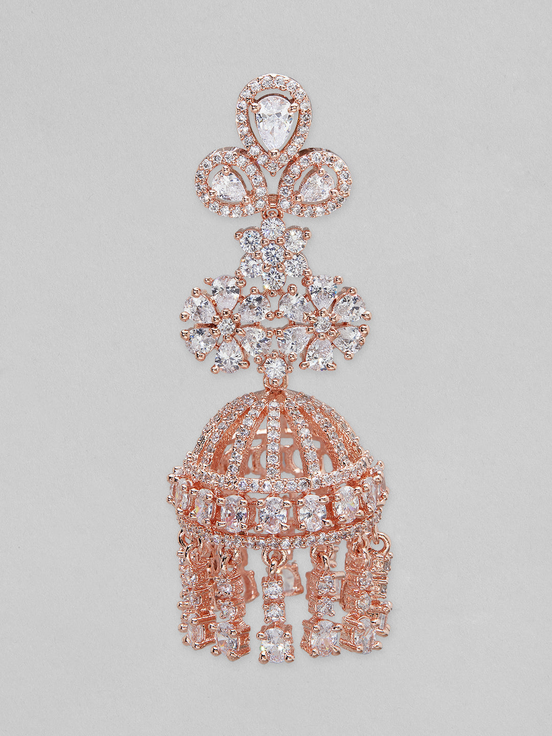 Artistic White American Diamond Zirconia Jhumka
