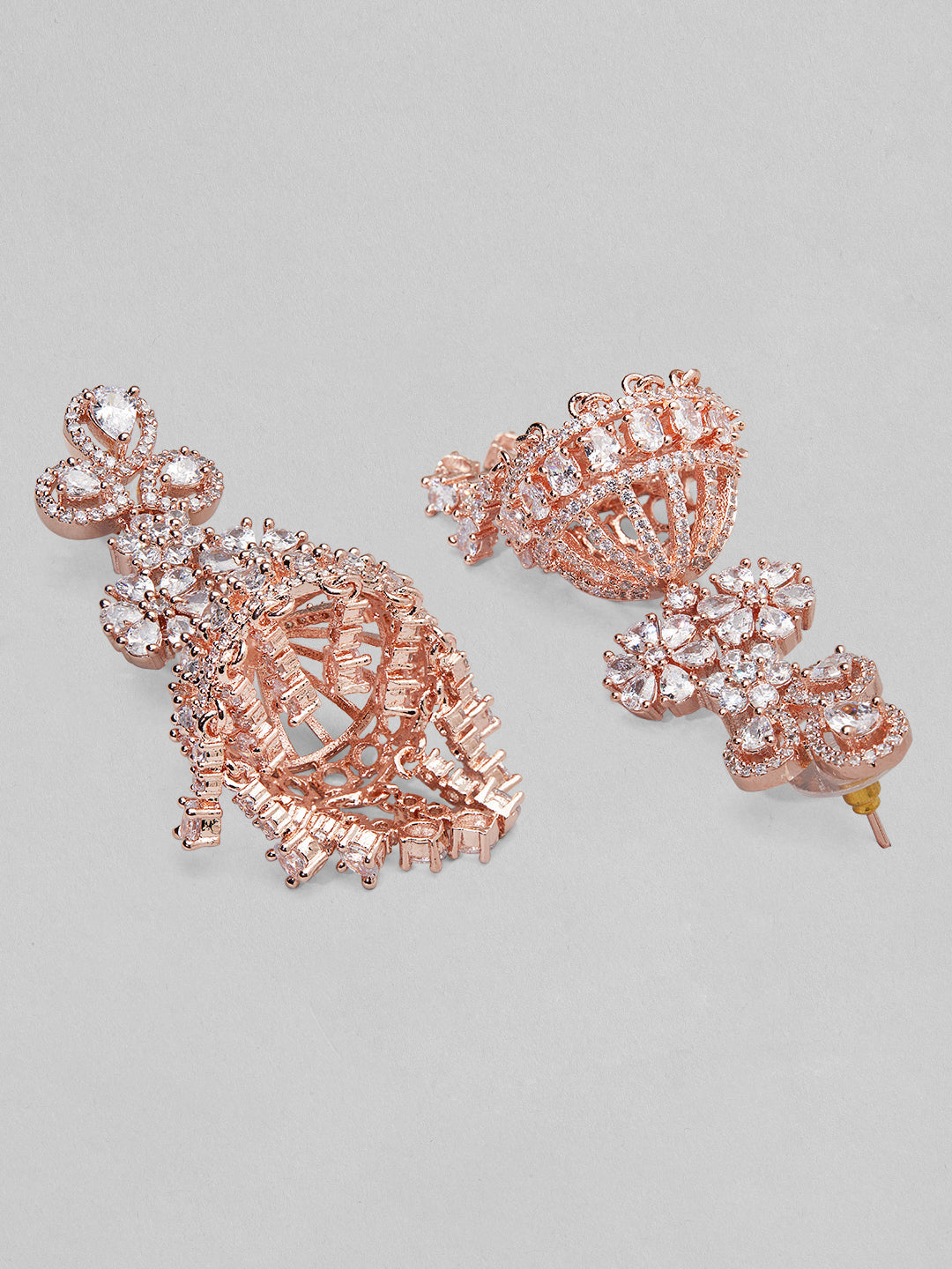 Artistic White American Diamond Zirconia Jhumka
