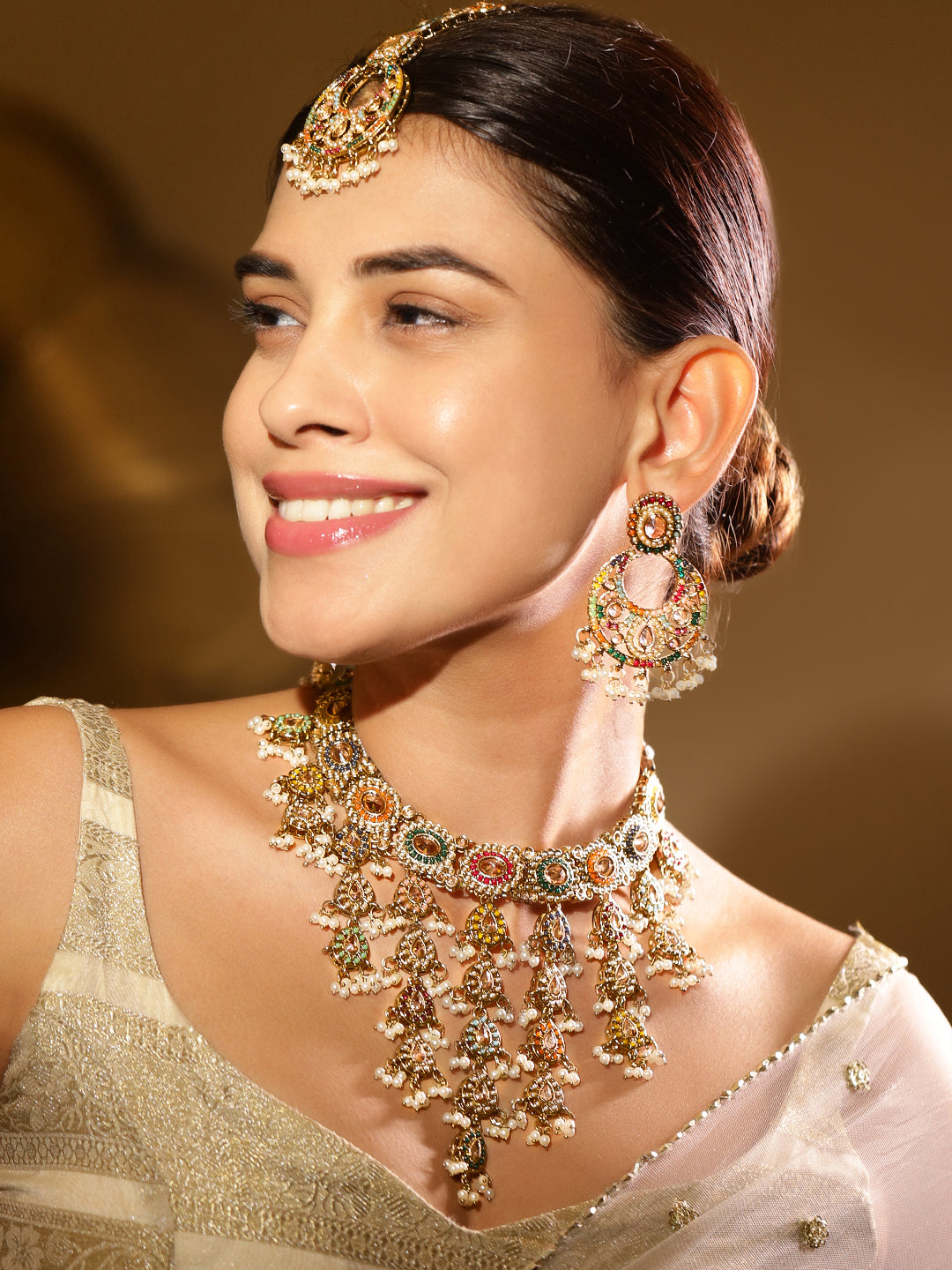 Garden of Colours Kundan Necklace Set