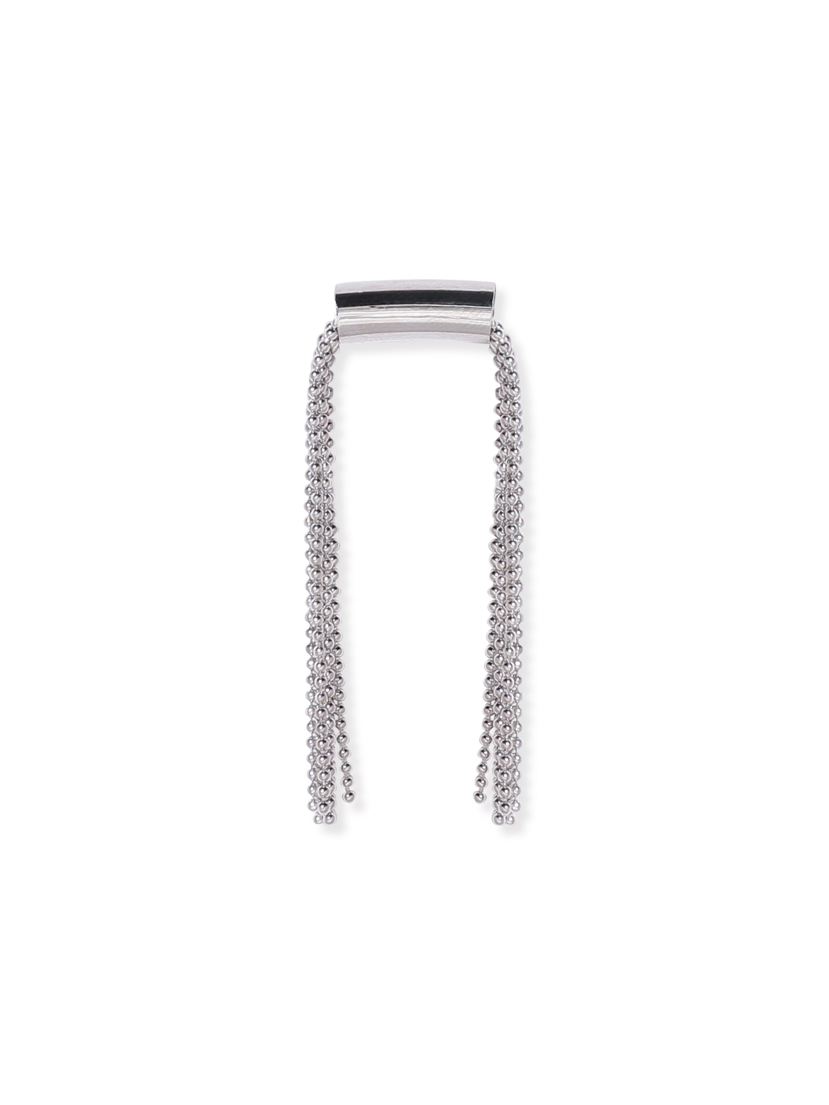 Silver Toned Multi-Strand Beaded Dangler Earrings