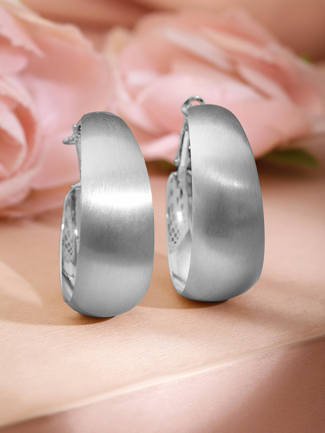 Silver Mooncurve Glow Hoop Earrings