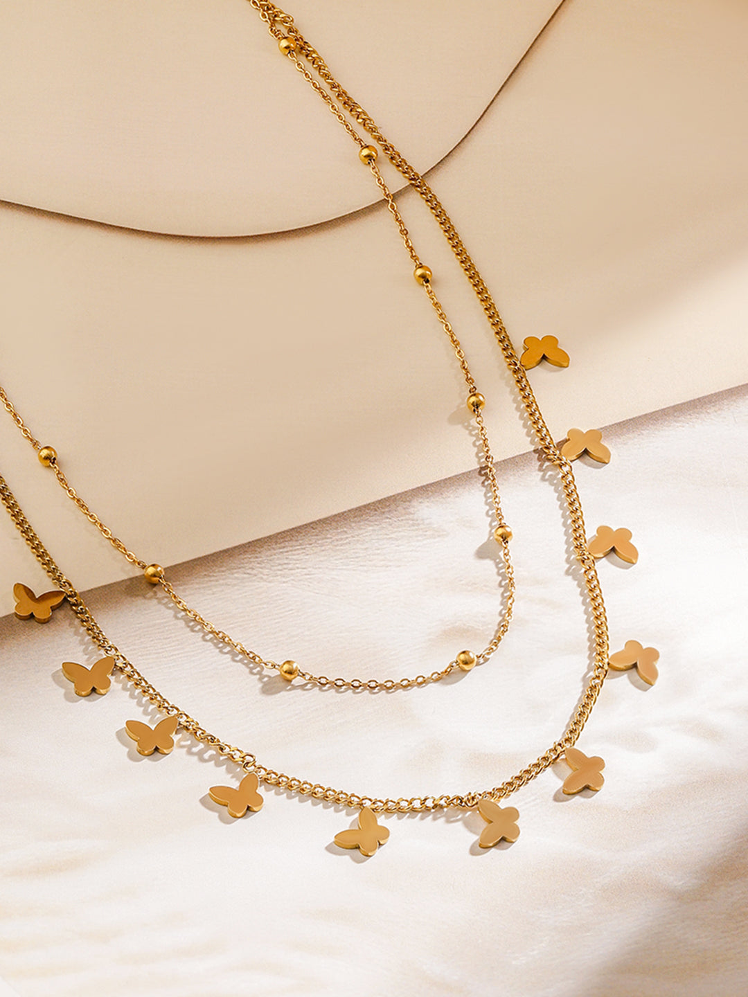 Vibrant Butterfly Stainless Steel Necklace Chain