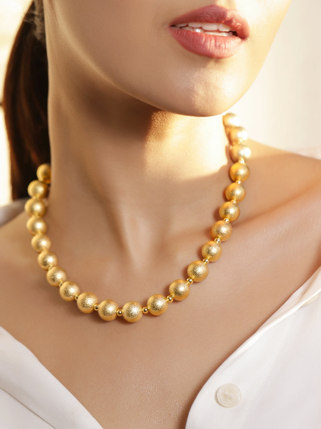 Gold Beaded Necklace For Women