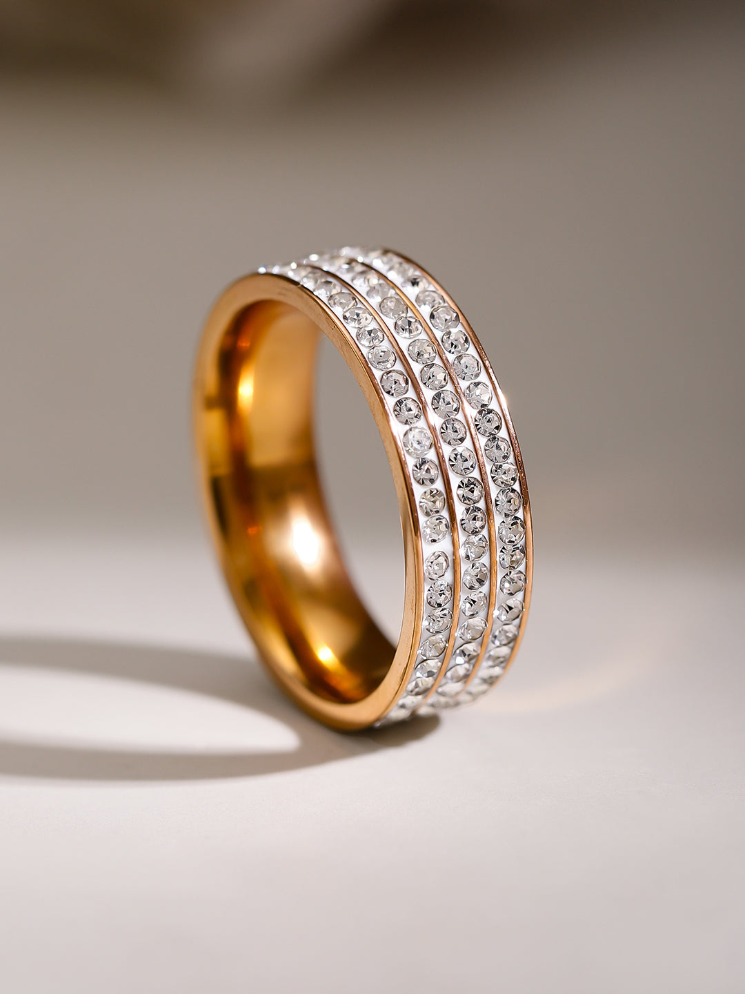Three Layer Gold Plated Eternity Band