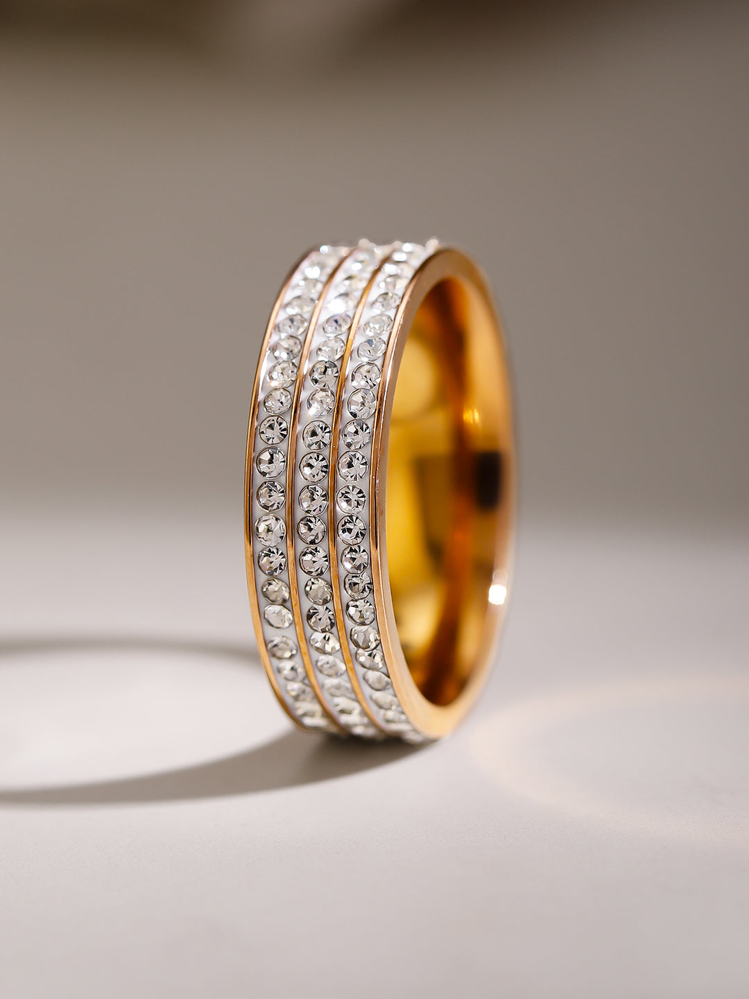 Three Layer Gold Plated Eternity Band