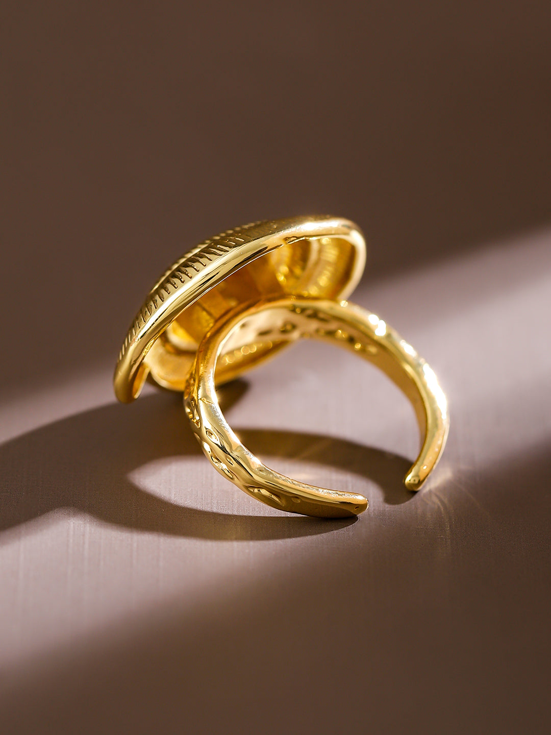 Wentra Voguish 18K Gold-Plated Adjustable Spiral Shell Motif Finger Ring