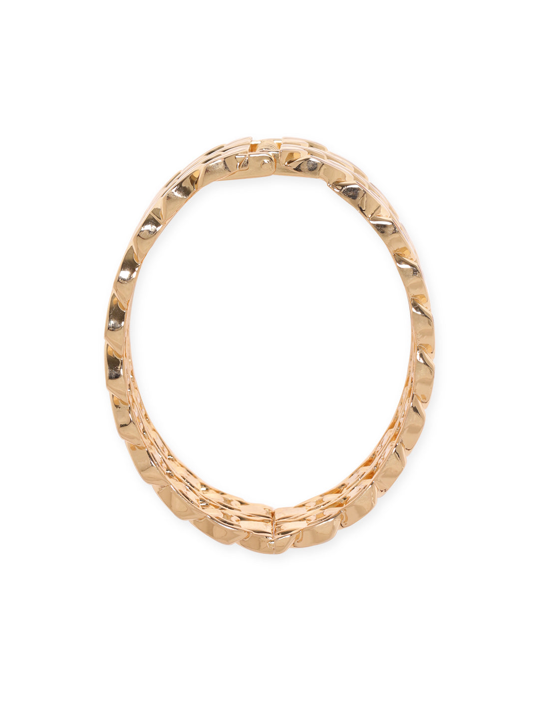 Wentra 18K Gold Plated Gold-Toned Chain-Link Bangle-Style Bracelet Elegant Jewelry