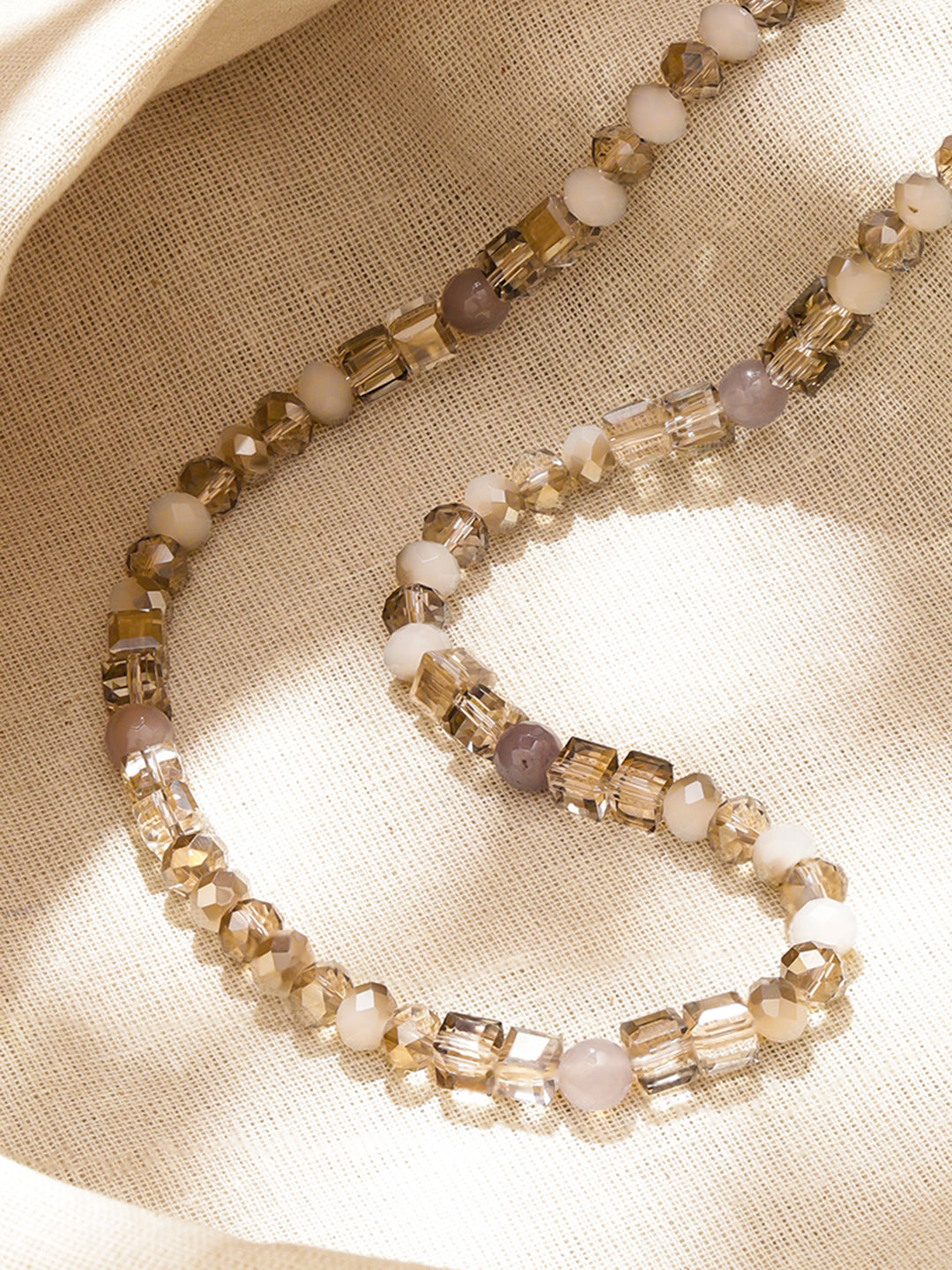 Crystal Necklace With Multicolor Beads