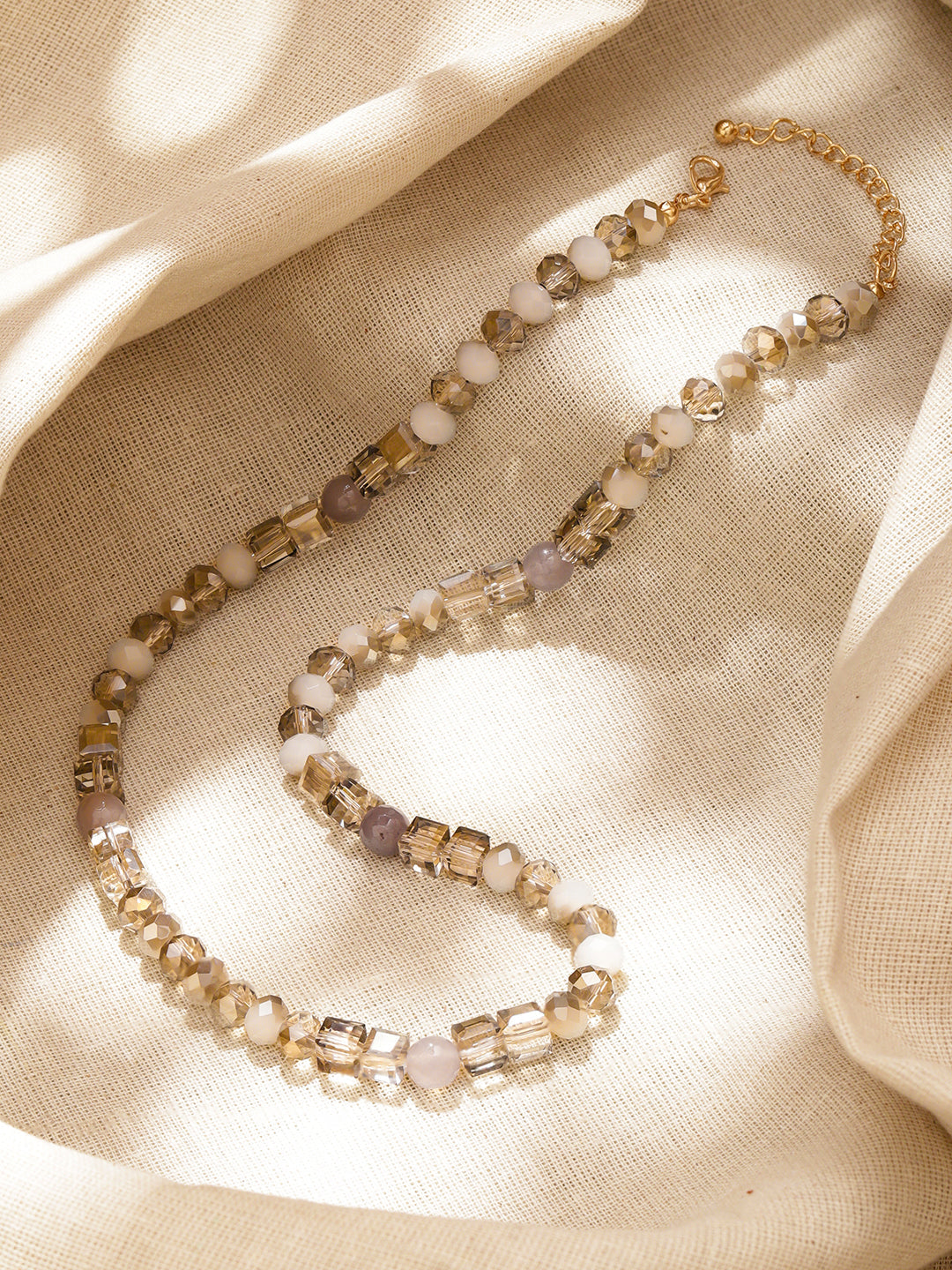 Crystal Necklace With Multicolor Beads