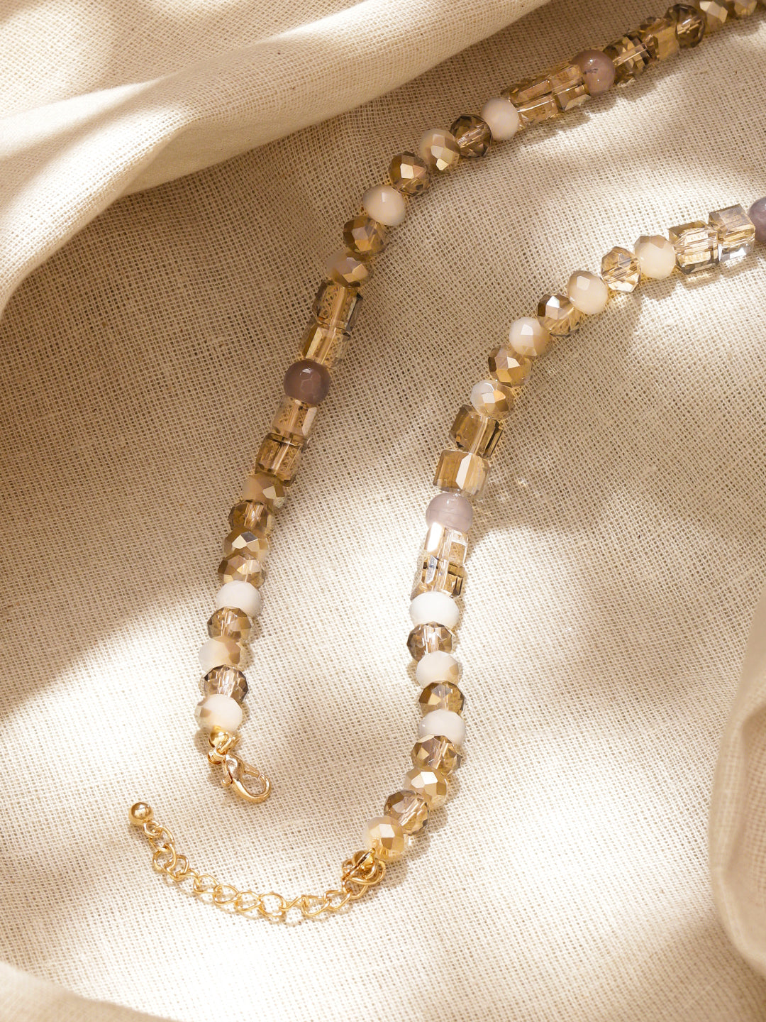 Crystal Necklace With Multicolor Beads