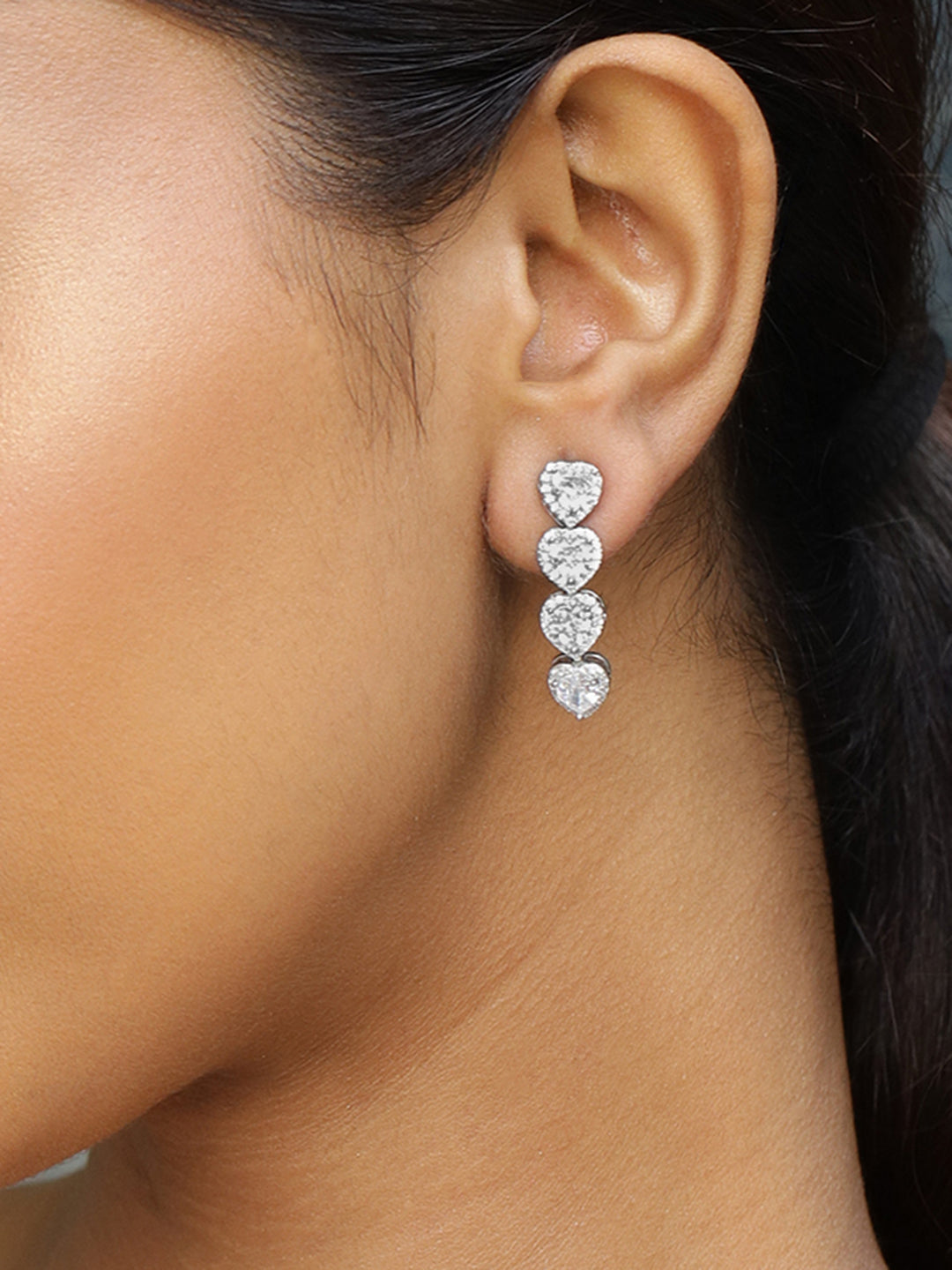 Chain of Love American Diamond Zirconia Earrings