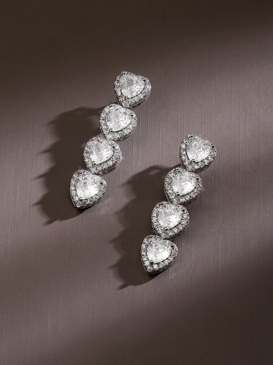 Chain of Love American Diamond Zirconia Earrings