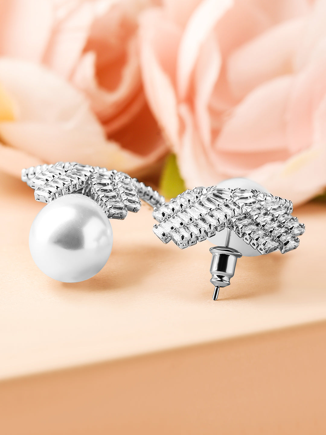 Whispers of Light American Diamond Zirconia Pearl Drops