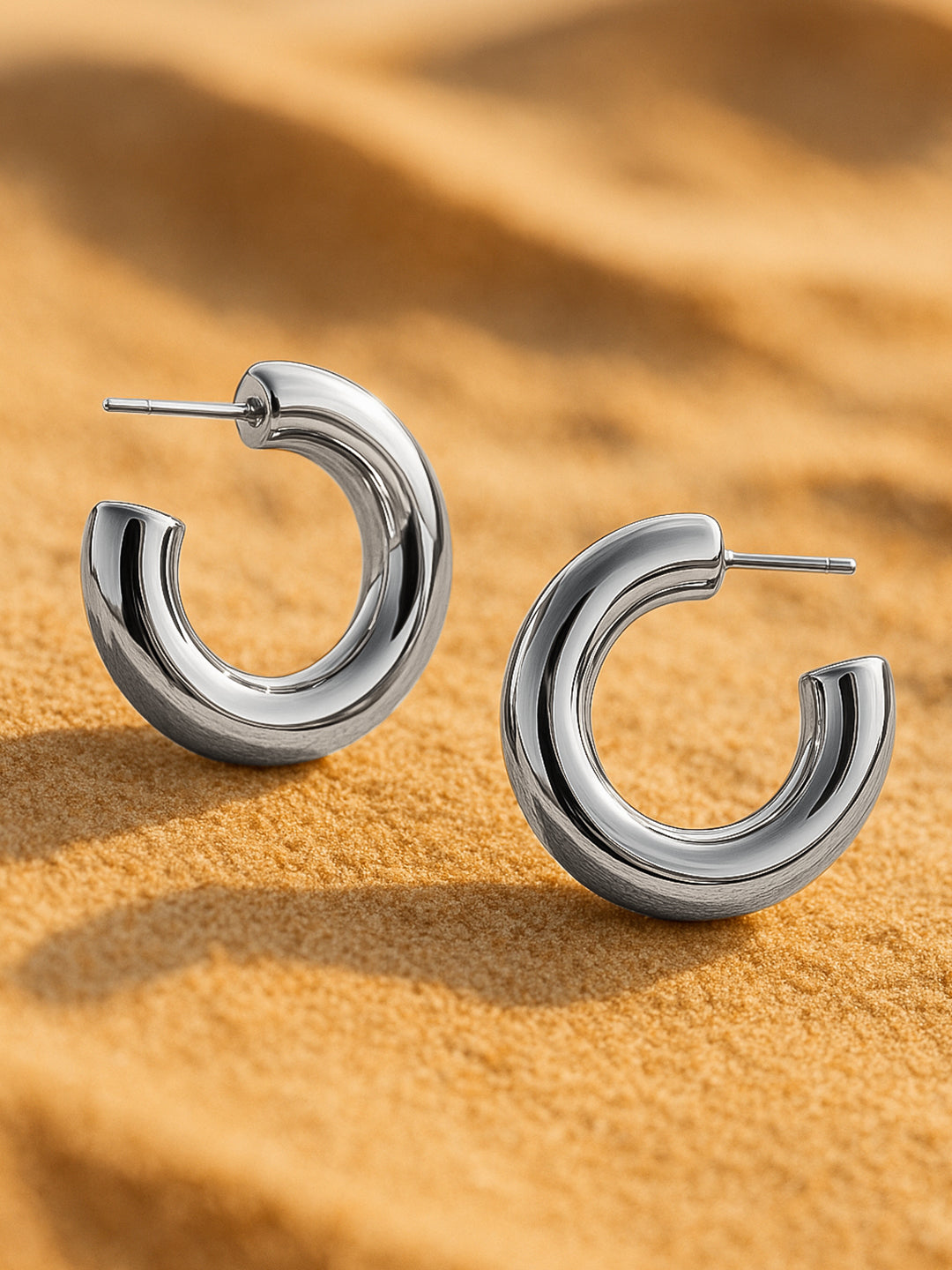Silver Toned Small Hoop Earrings