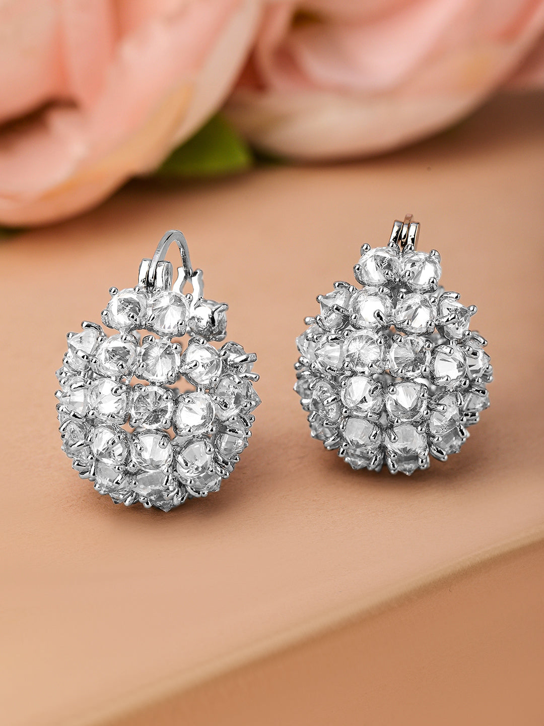 Crystal Studded Huggie Earrings