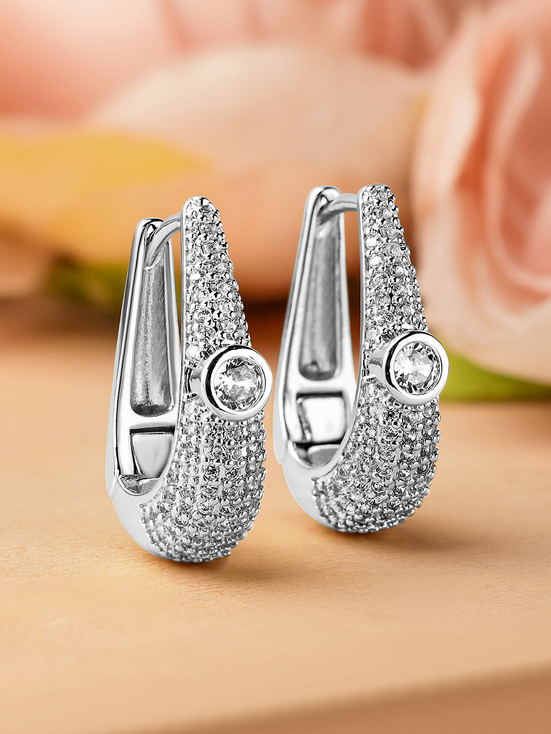 Sophisticated American Diamond Zirconia Hoops