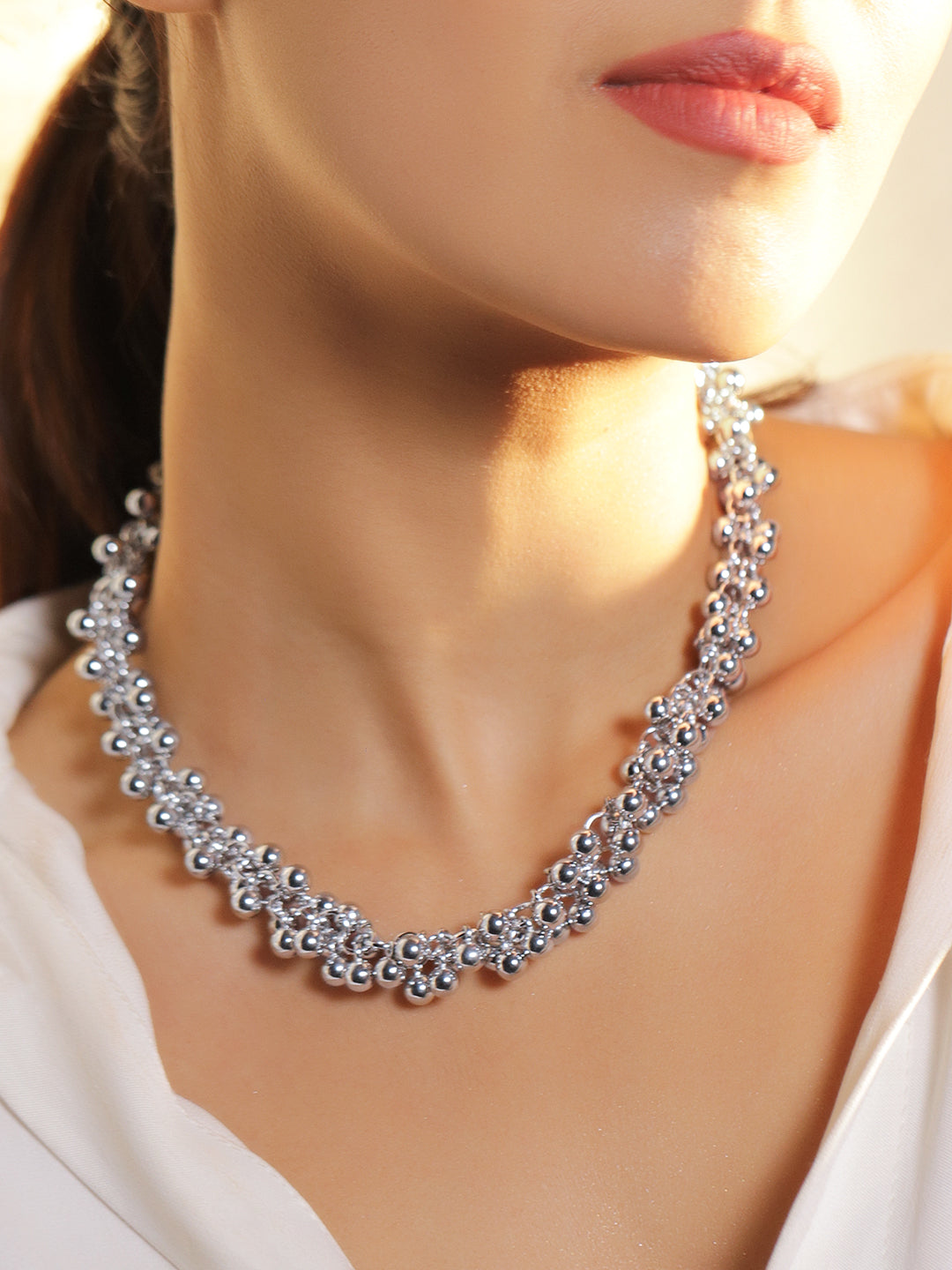 Oxidised Beaded Necklace For Women