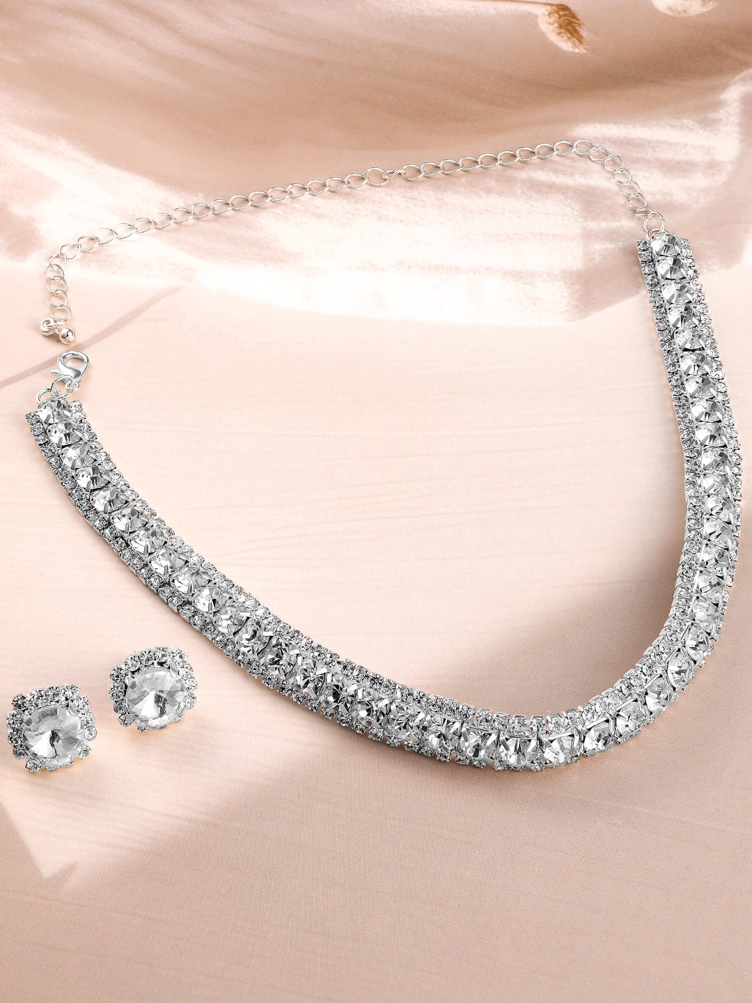 American Diamond Zirconia Crystal Studded Necklace Set