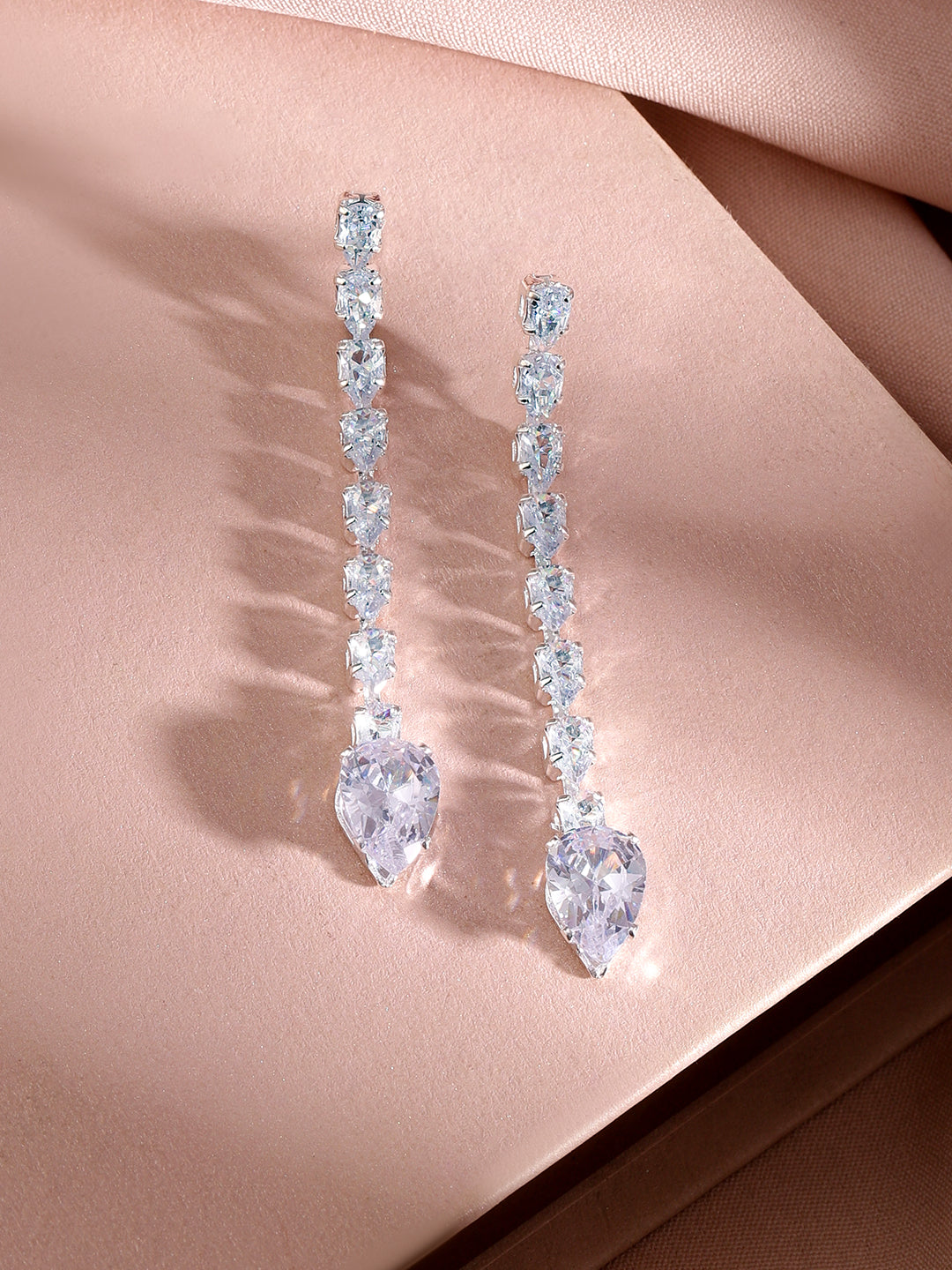 Teardrop American Diamond Zirconia Necklace Set