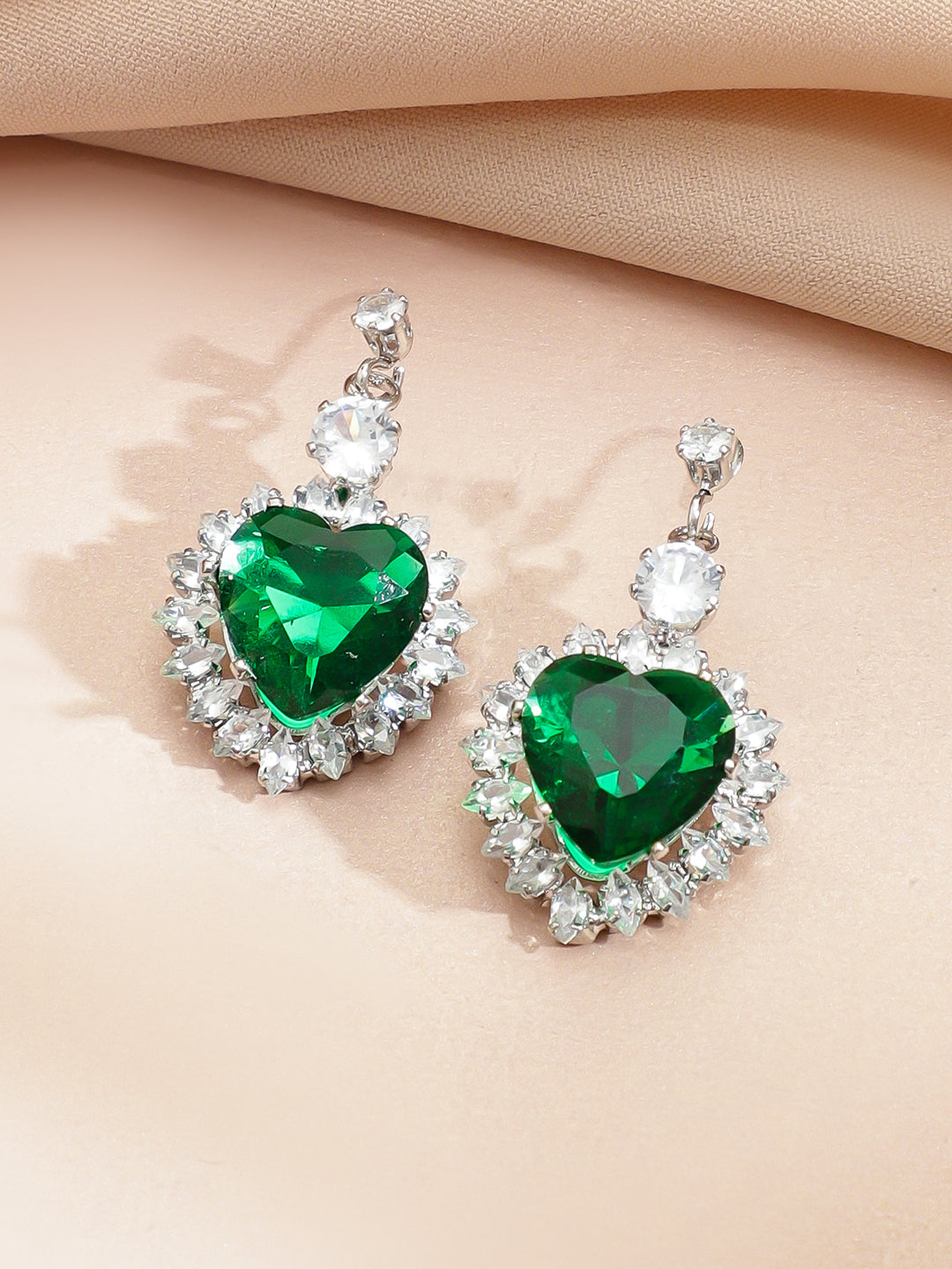 Wings of Freedom Crystal Necklace Set - Green