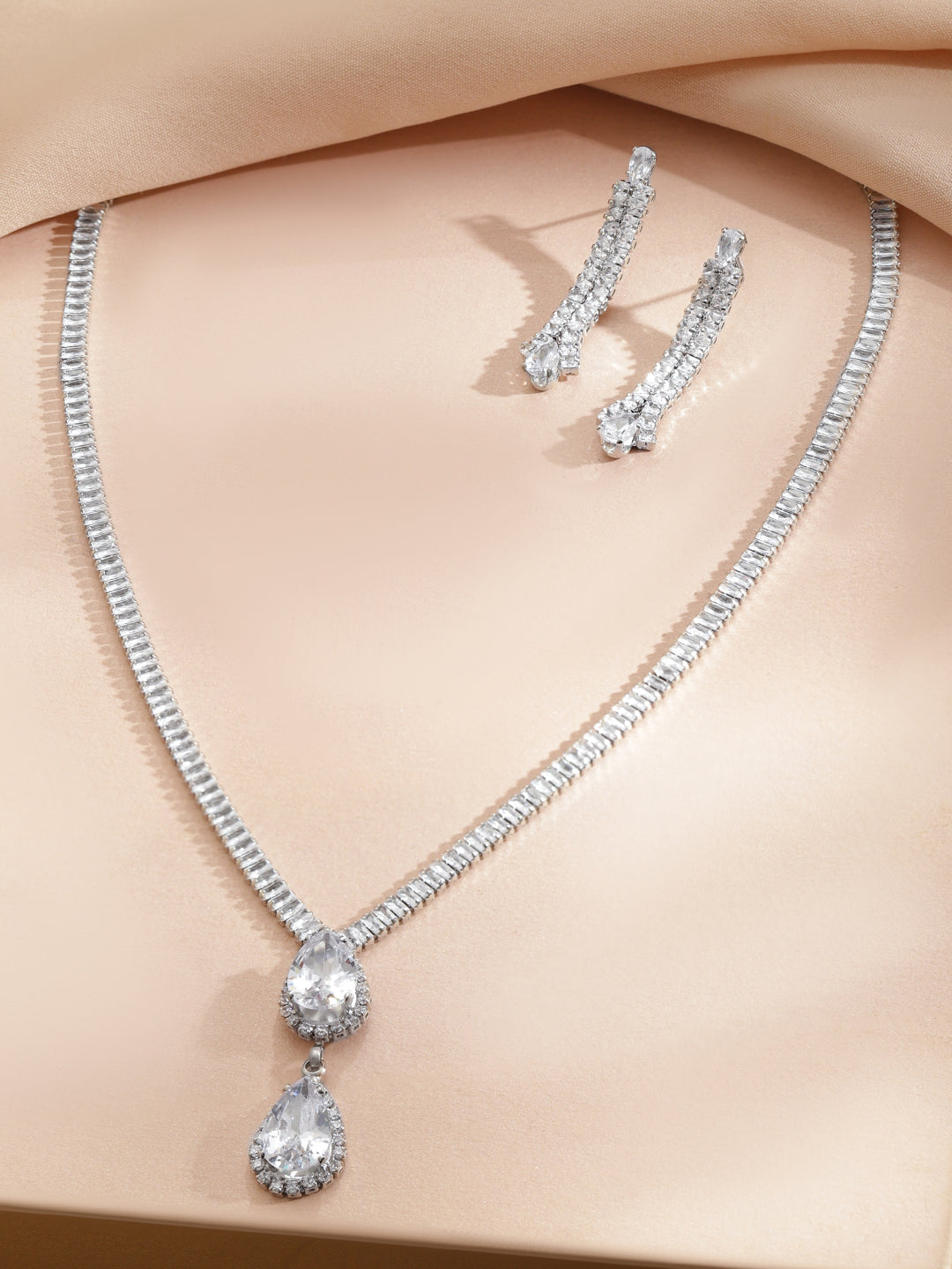 American Diamond Zirconia Necklace Set