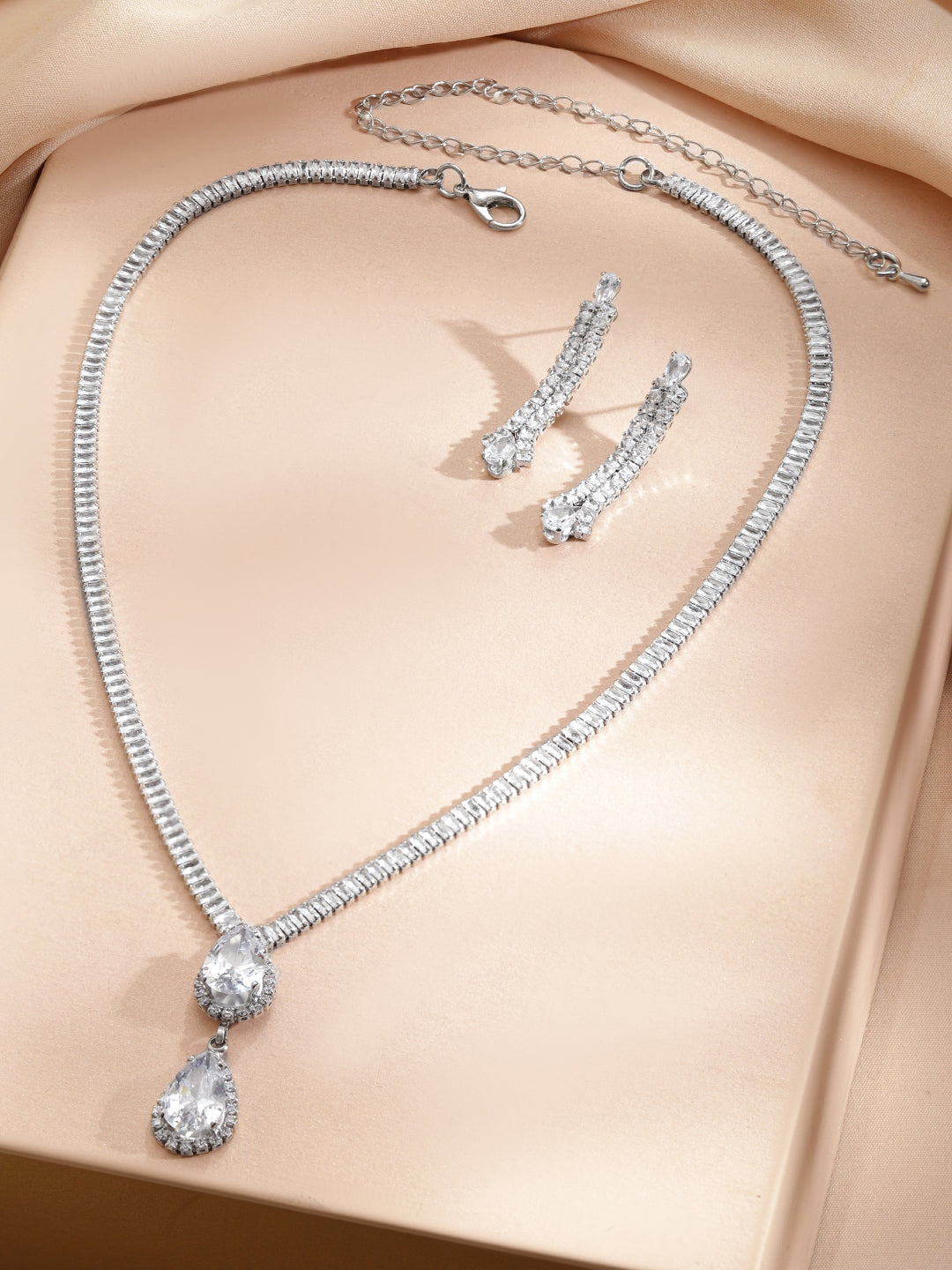 American Diamond Zirconia Necklace Set