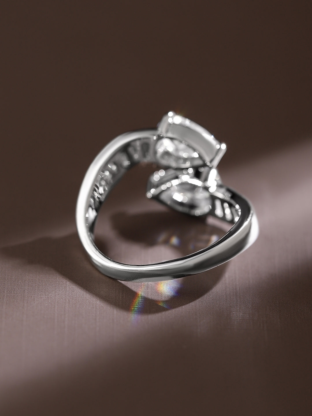 American Diamond Zirconia Bypass Ring